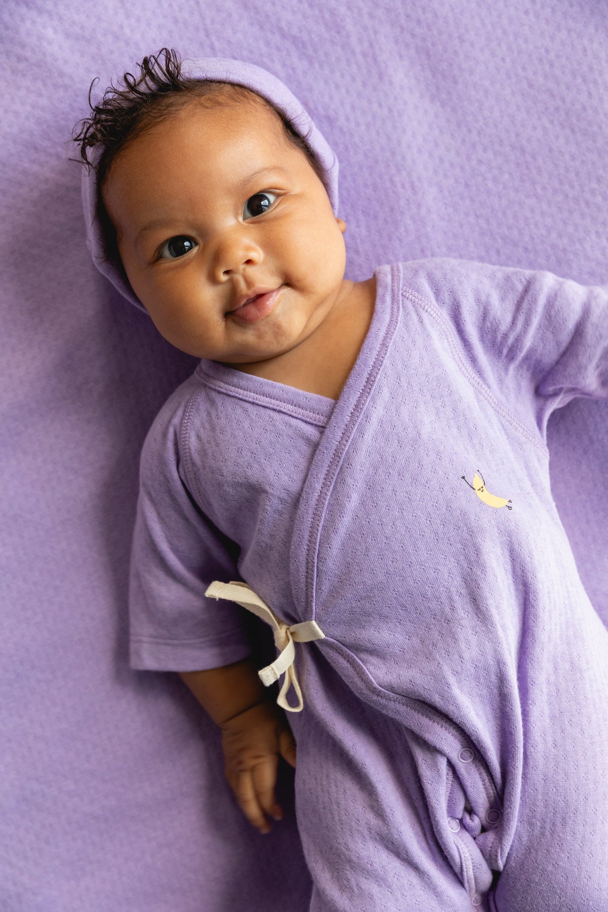 Dodo Banana lilac pointelle organic Pima cotton baby gift set
