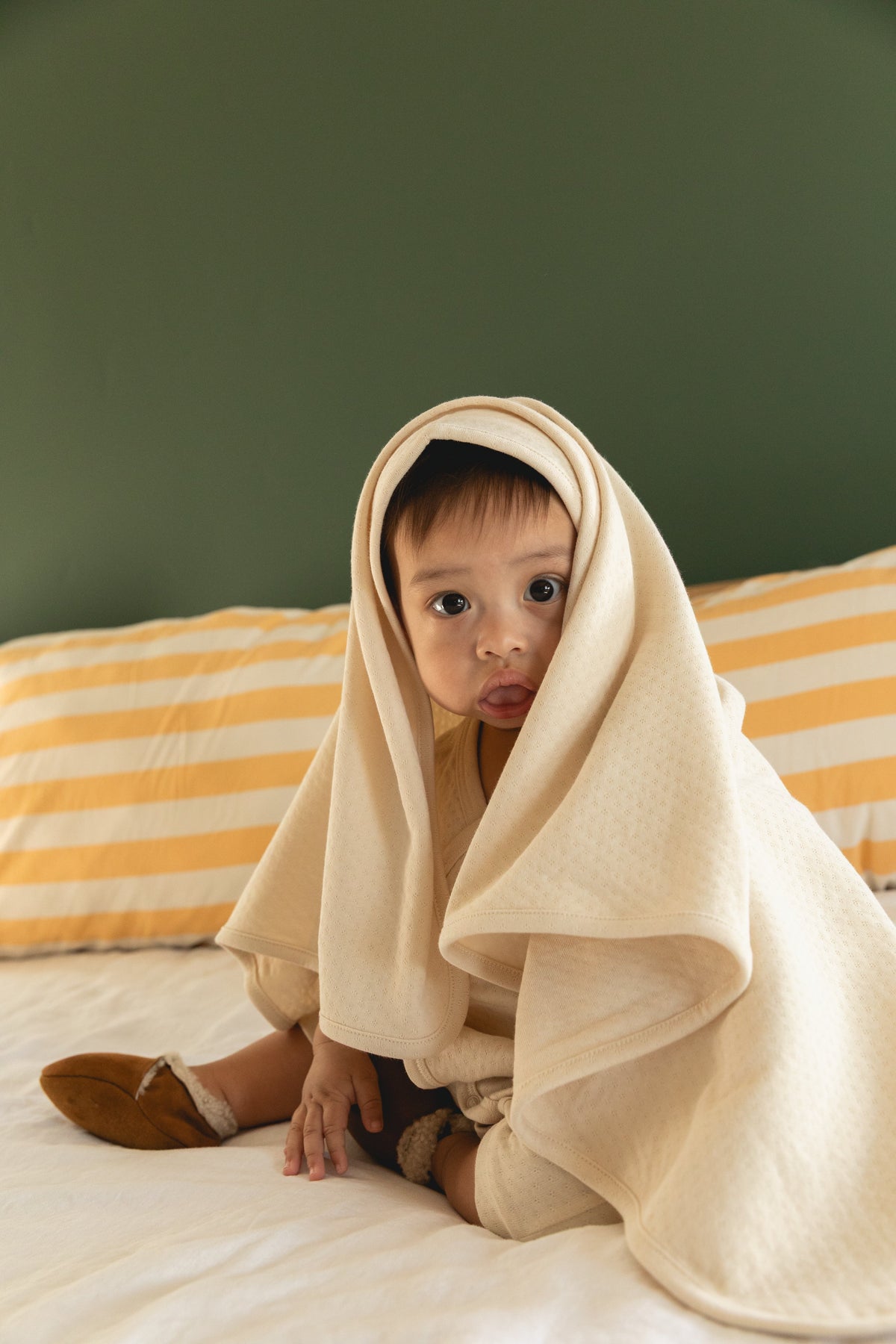 Dodo Banana ecru pointelle organic Pima cotton baby gift set