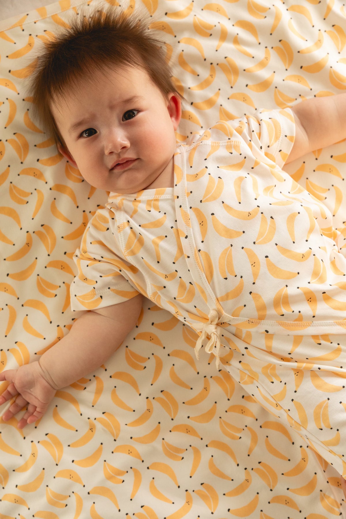 Dodo Banana banana print organic Pima cotton baby gift set