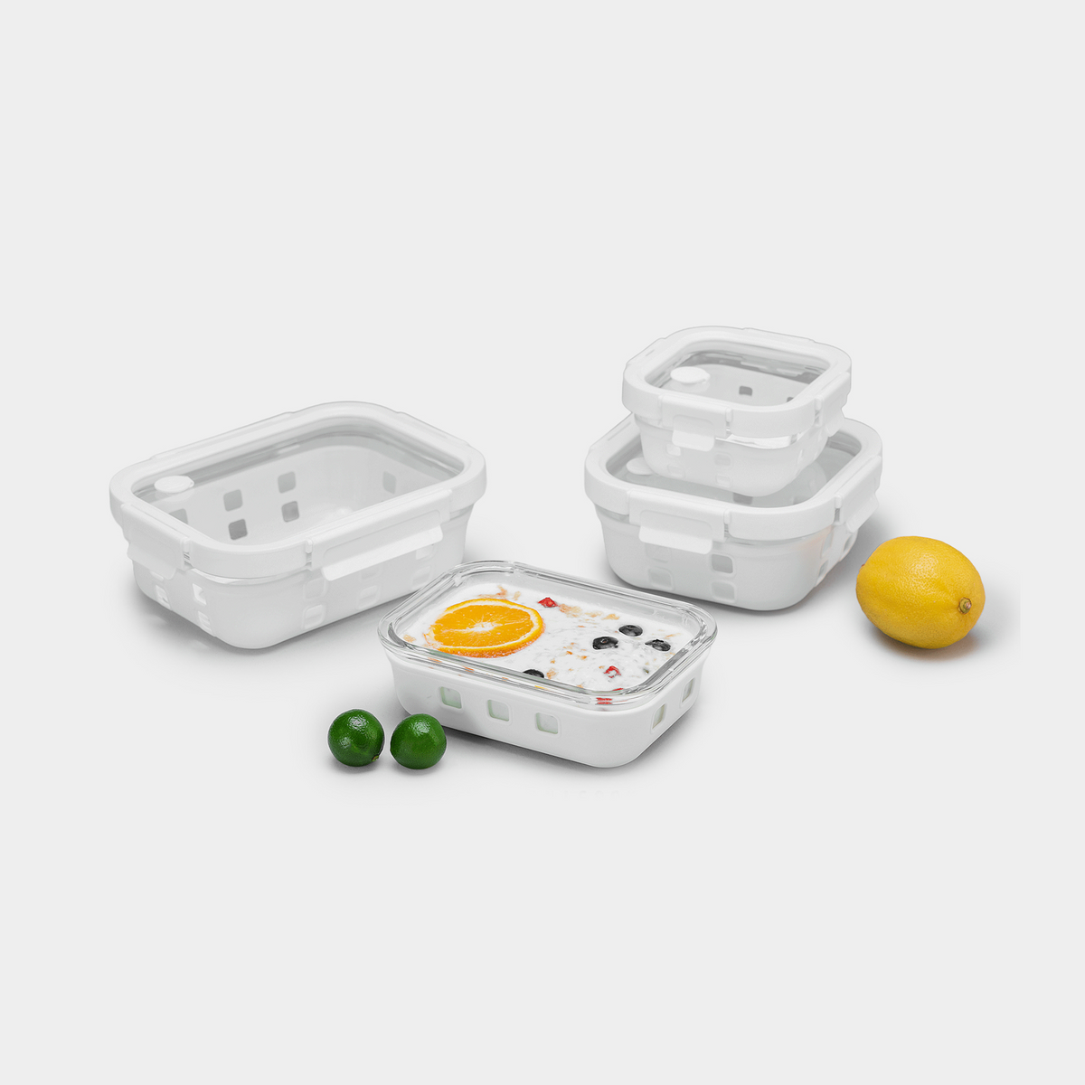Genicook Glass Container w/ Silicone Wrap Set