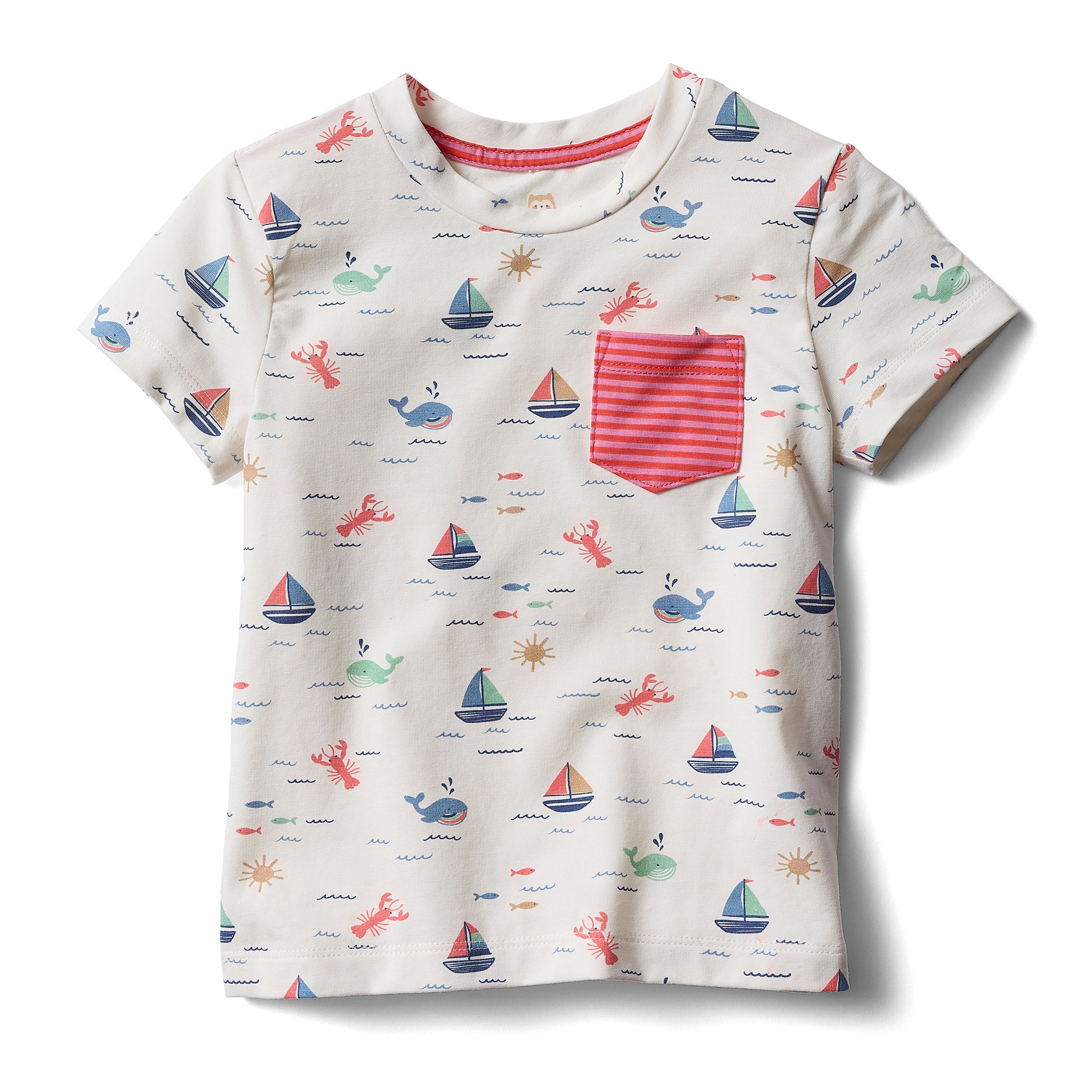IzzyLee's Pocket Tee - Casco Bay Coral Stripe
