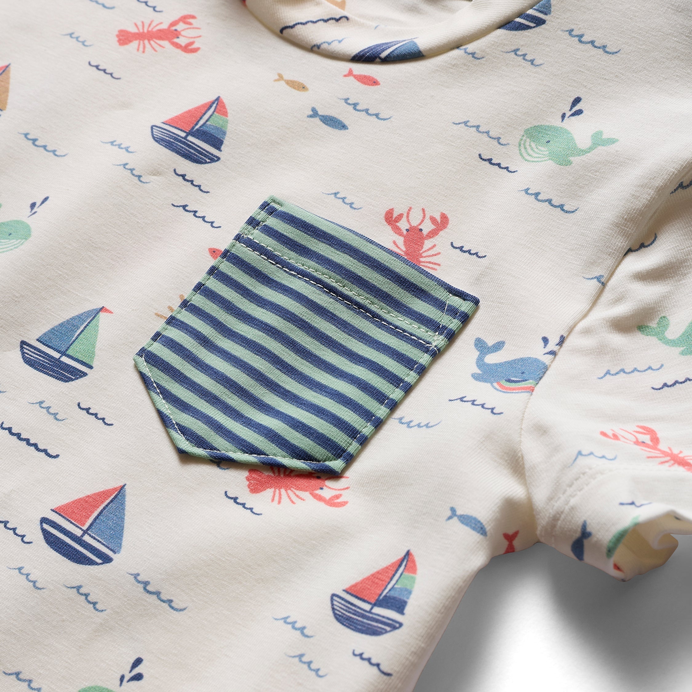 IzzyLee's Pocket Tee - Casco Bay Harbor Blue Stripe