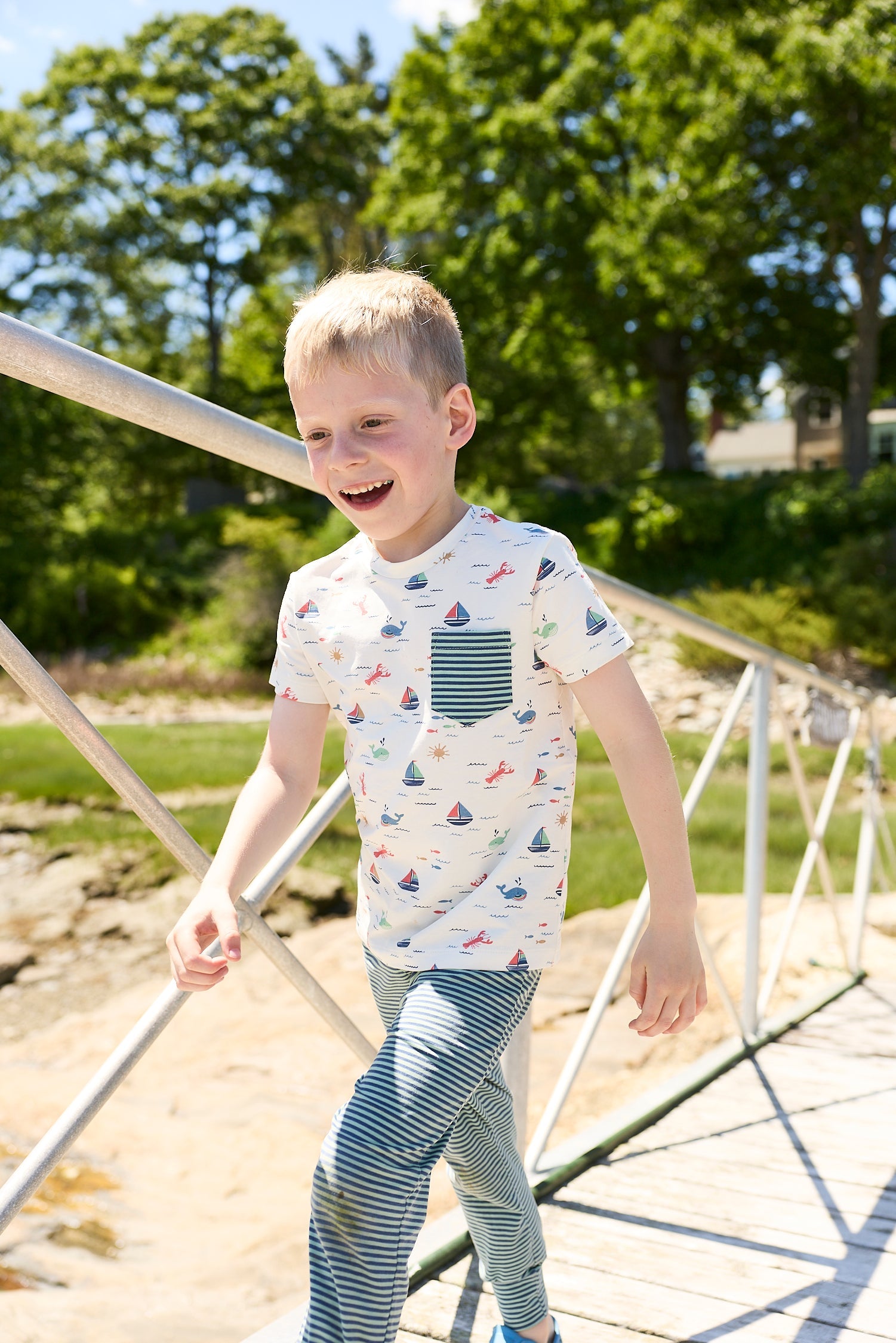 IzzyLee's Jogger - Harbor Blue Stripe