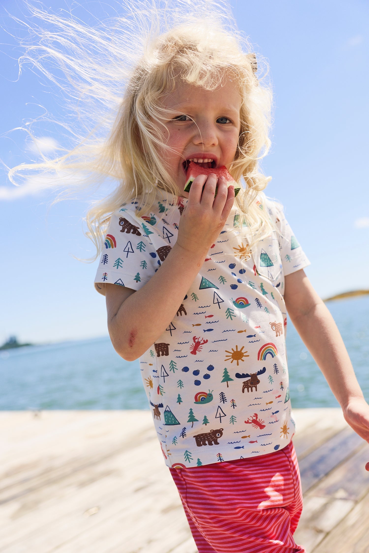 IzzyLee's Jogger Set - Down East Daydreams, Coral Stripe