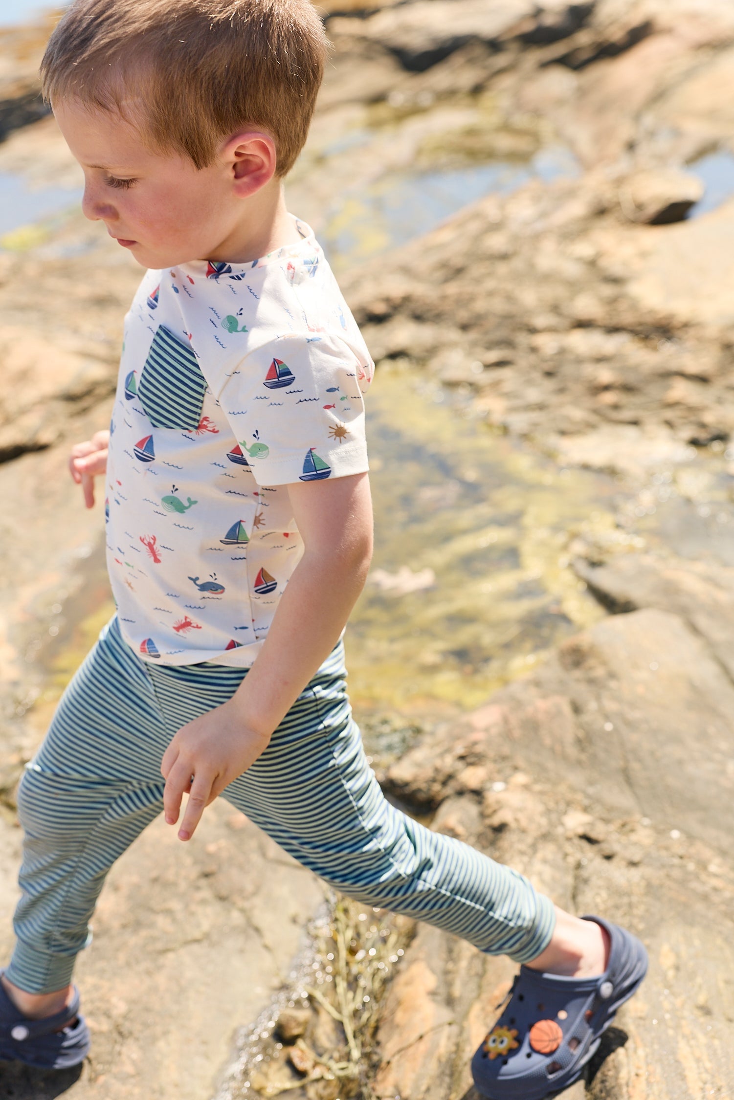 IzzyLee's Jogger - Harbor Blue Stripe