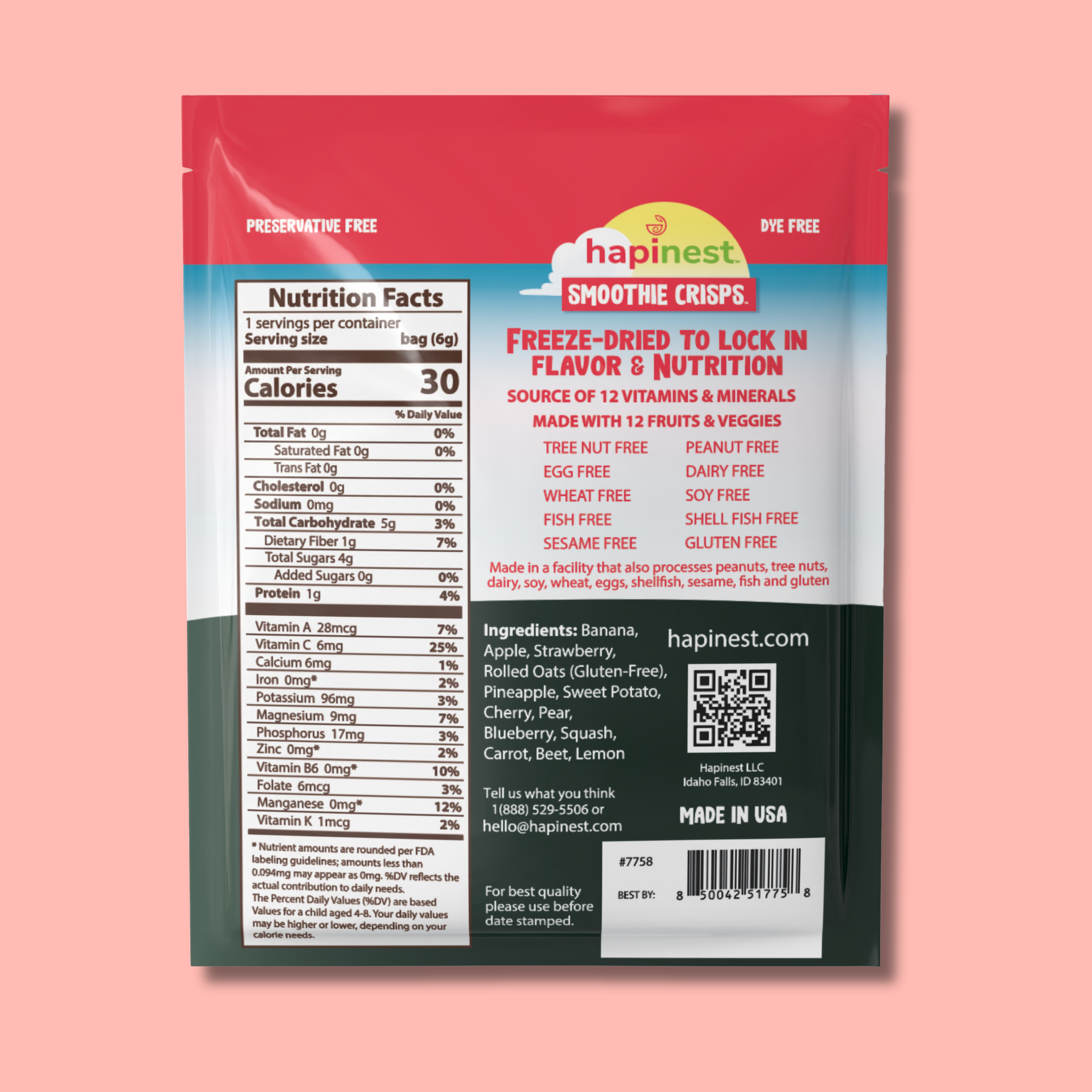 Hapinest Snacks Berry Banana