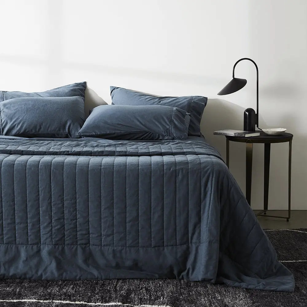 Ettitude Linen+ Bamboo Quilted Coverlet