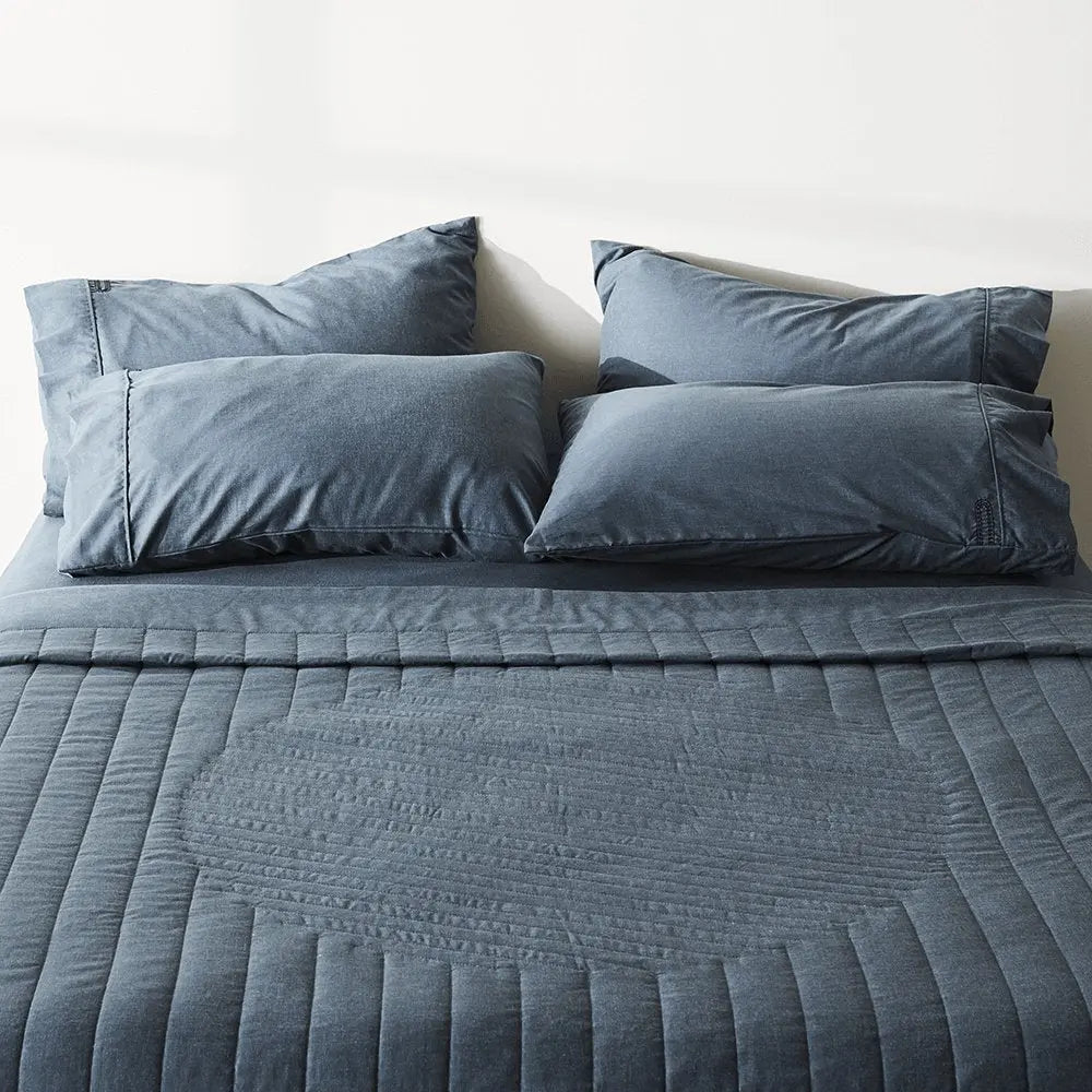 Ettitude Linen+ Bamboo Quilted Coverlet