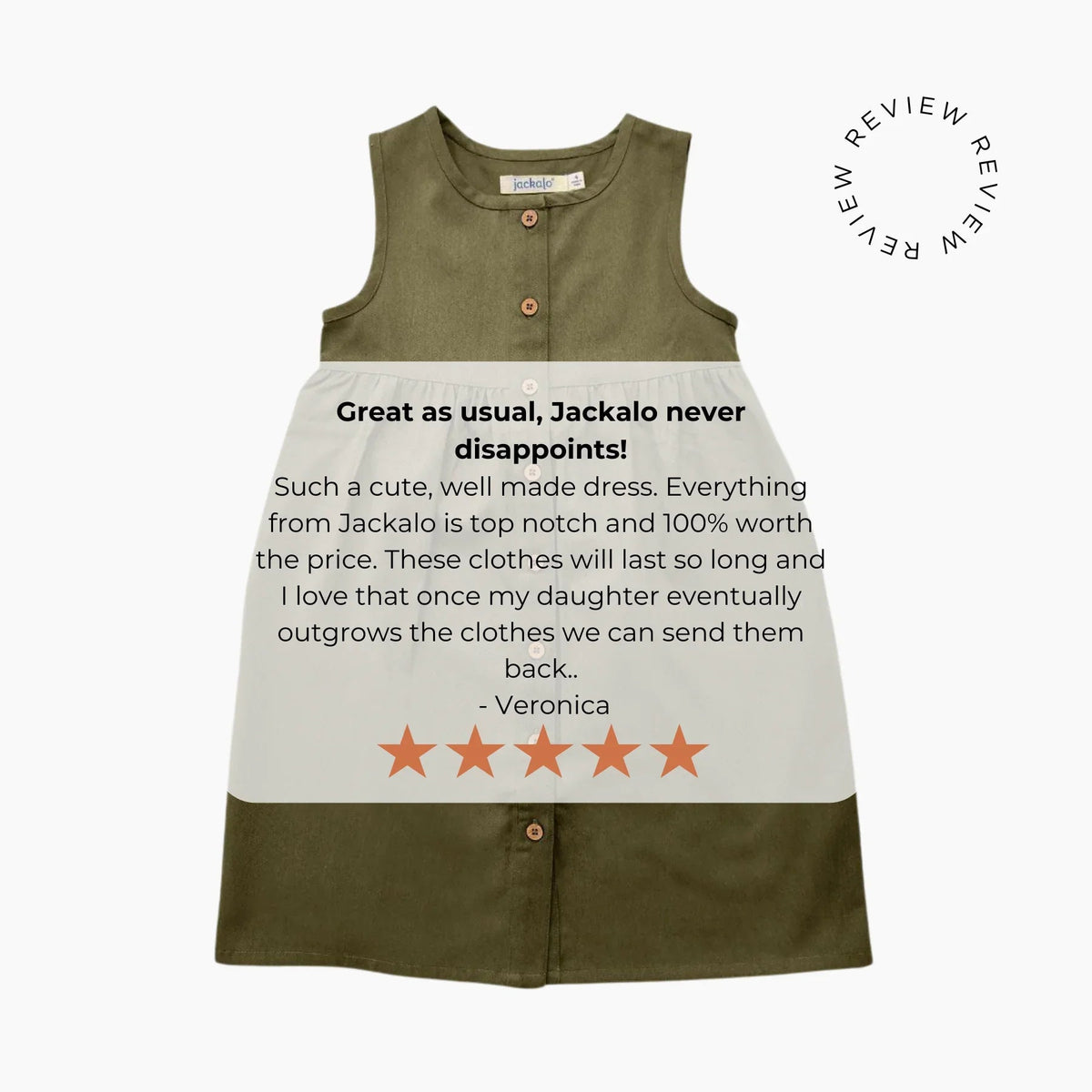 Jackalo - Jo Dress - Dark Olive - Organic Cotton