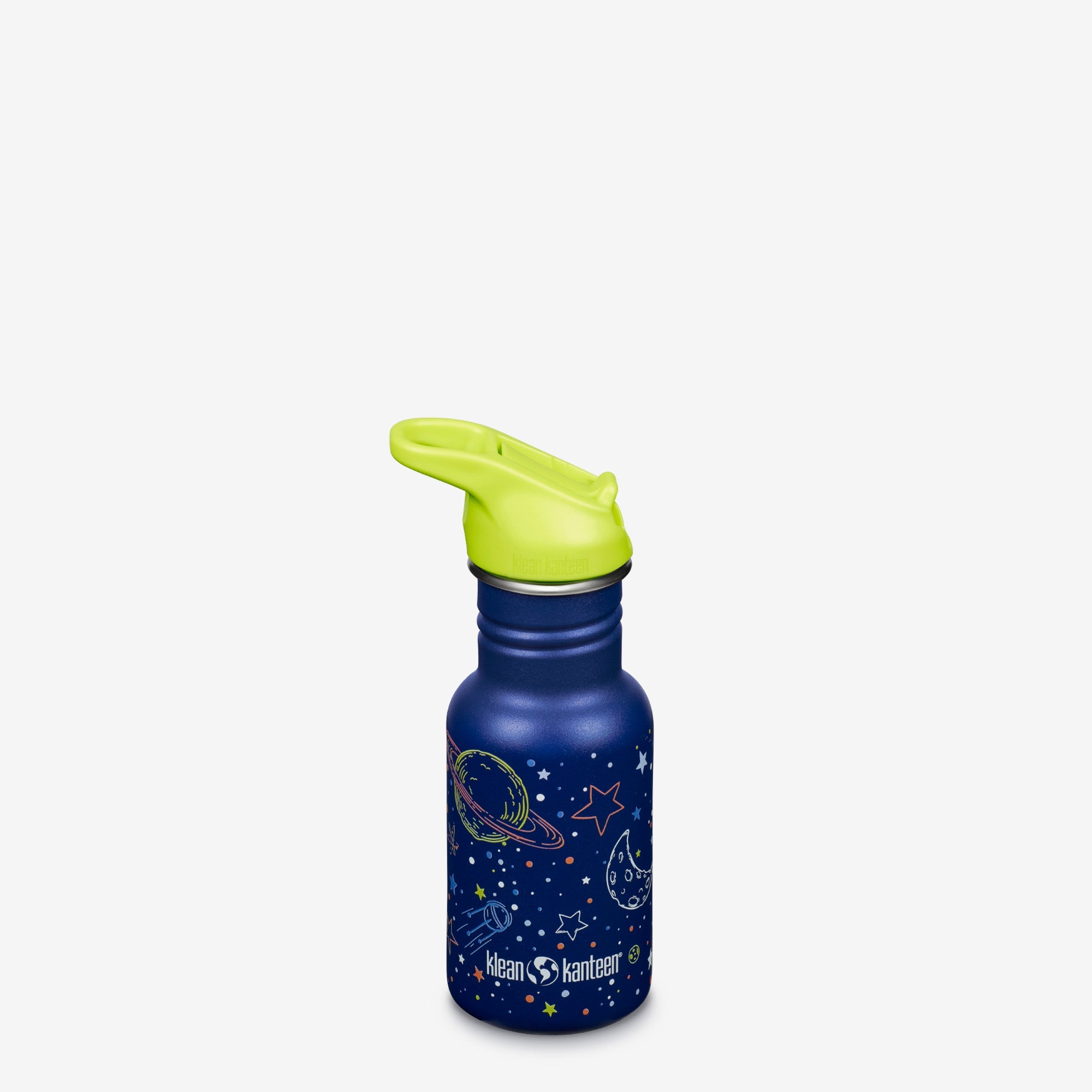 Klean Kanteen 12 oz Classic Kid's Water Bottle with Flip Seal Sport Cap and Straw
