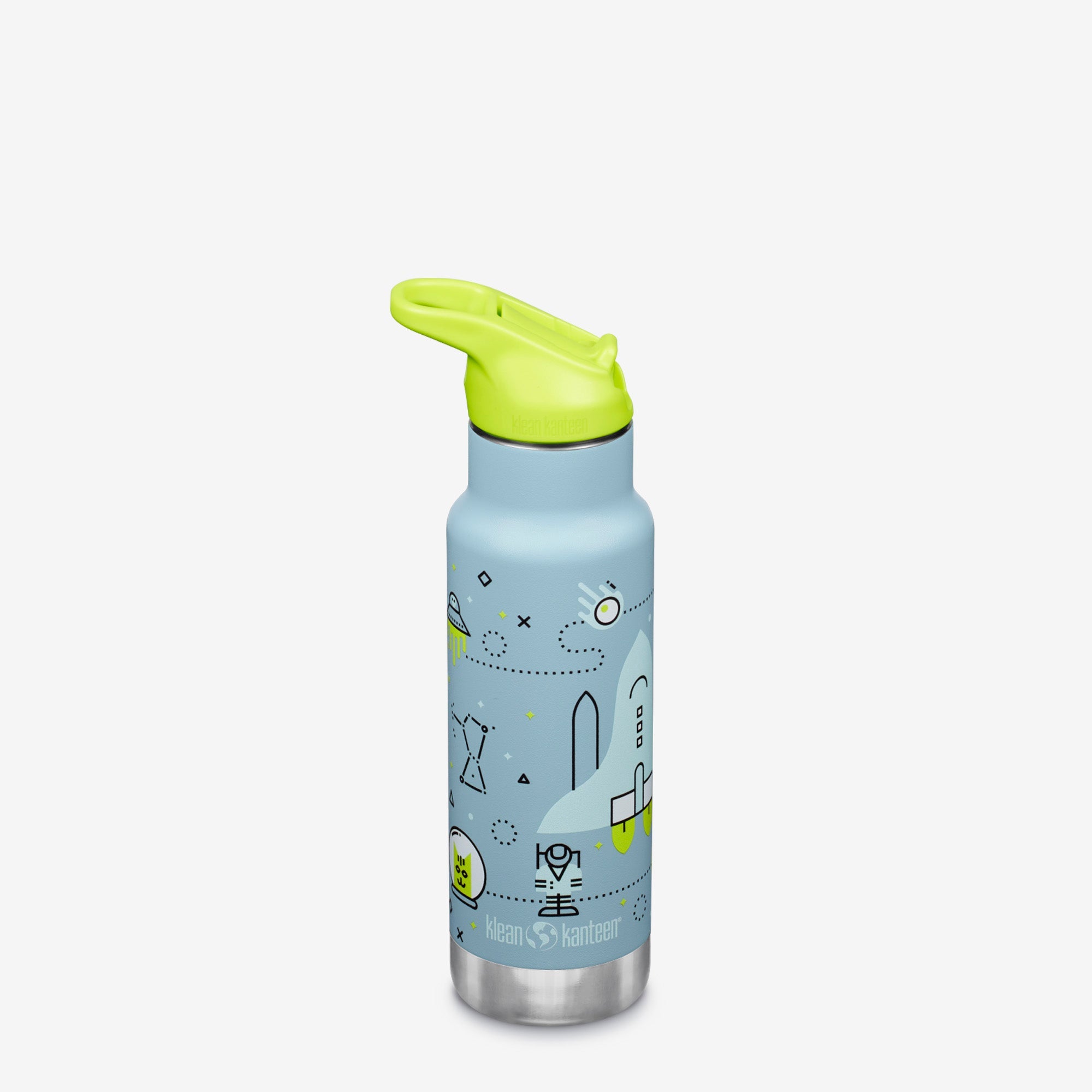 12 oz stainless steel water bottle with straw Klean Kanteen 12 oz Classic Kid's Insulated Water Bottle with Flip Seal  Sport Cap and Straw