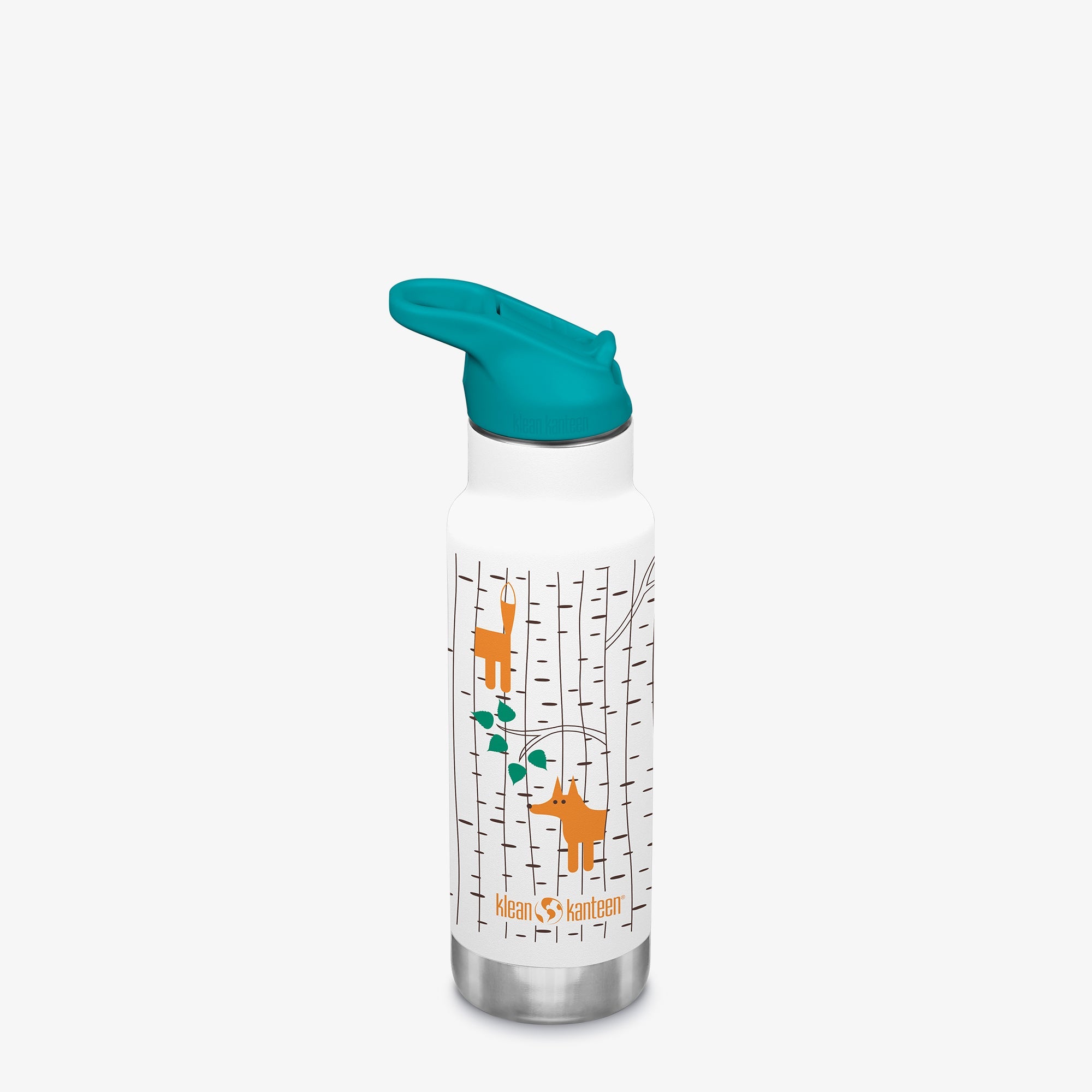 Klean Kanteen 12 oz Classic Kid's Insulated Water Bottle with Flip Seal Sport Cap and Straw