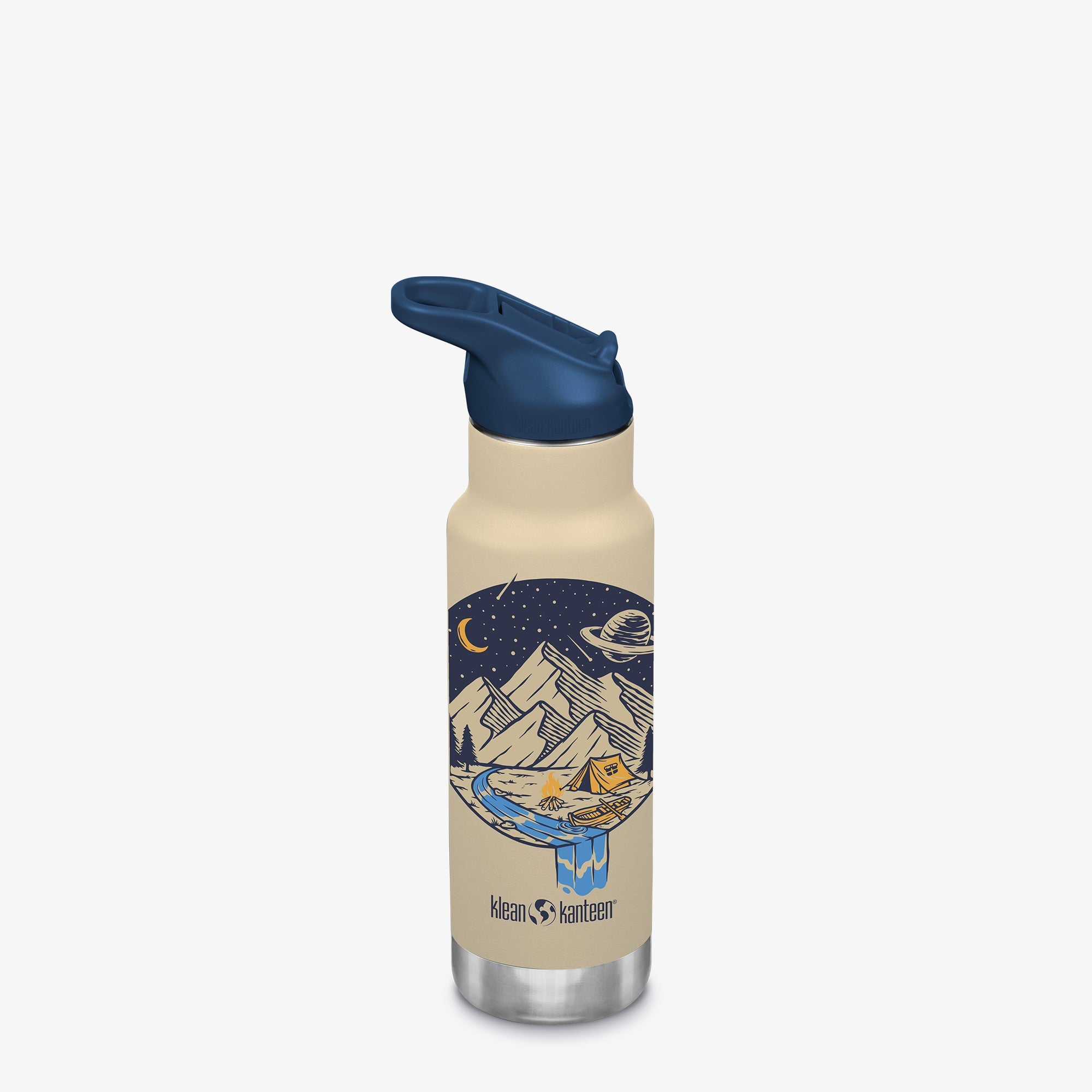 Klean Kanteen 12 oz Classic Kid's Insulated Water Bottle with Flip Seal Sport Cap and Straw