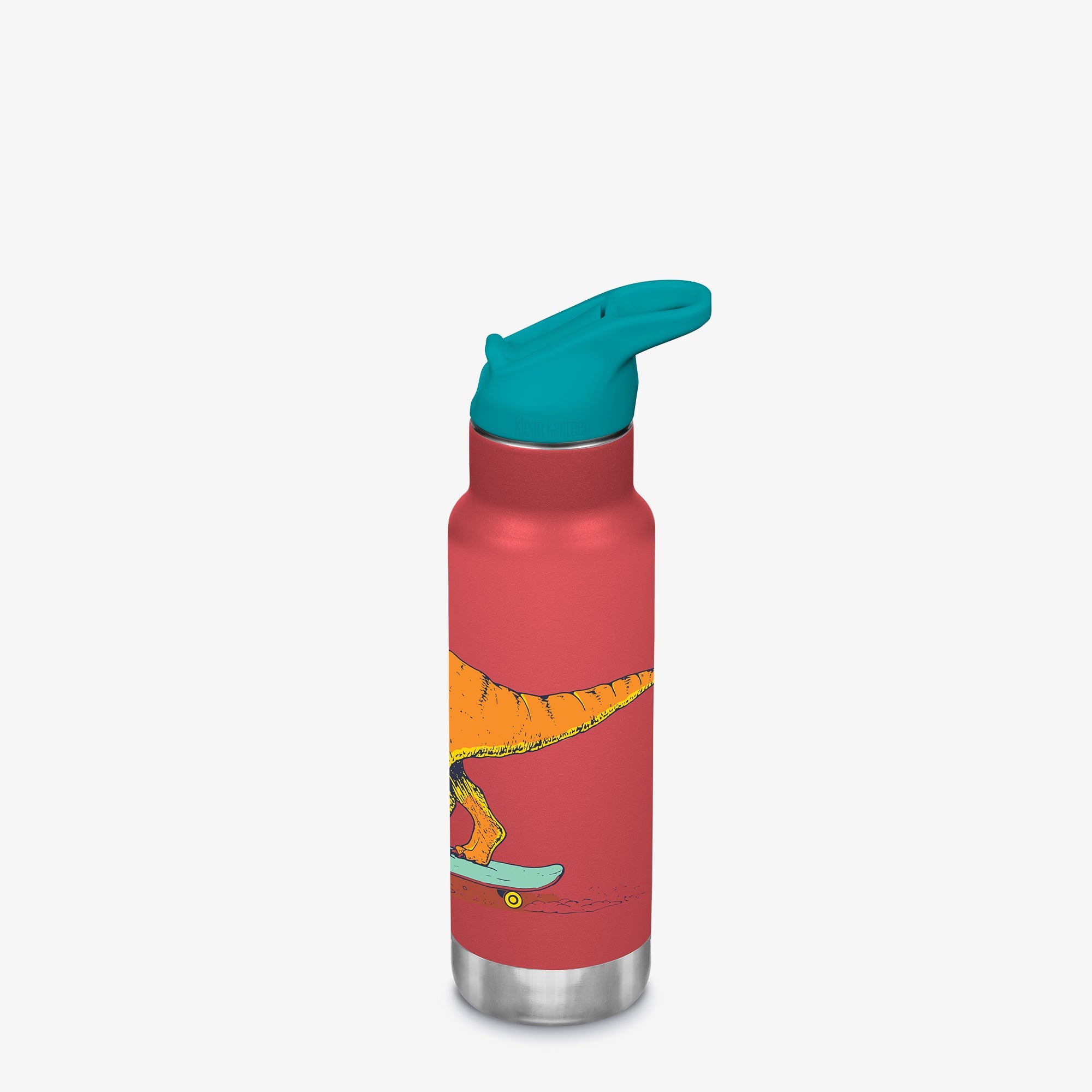 Klean Kanteen 12 oz Classic Kid's Insulated Water Bottle with Flip Seal Sport Cap and Straw
