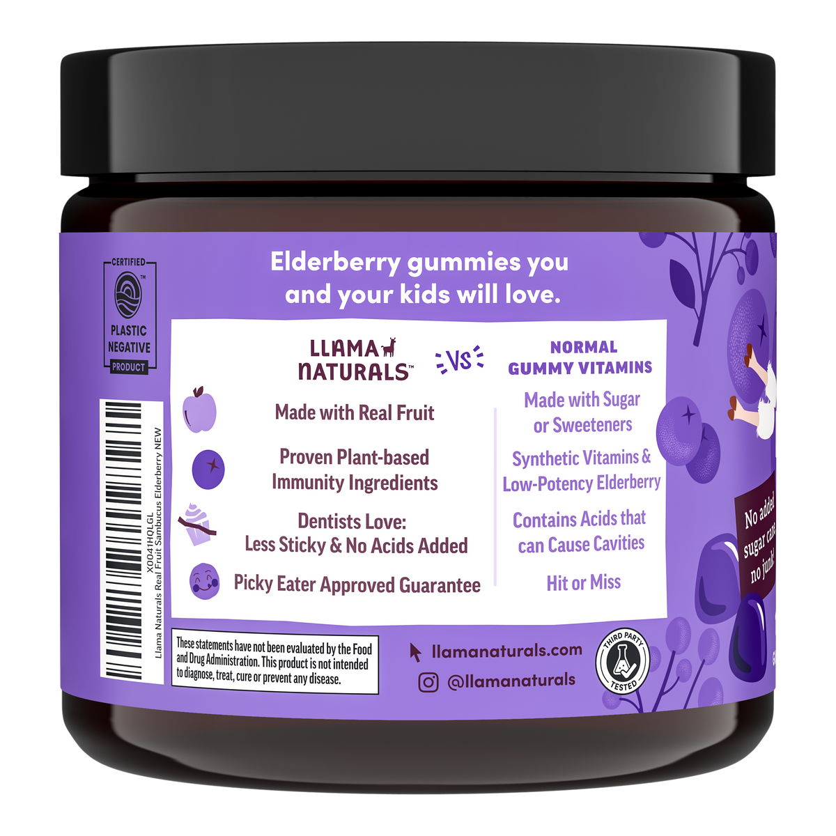 Llama Naturals Kids Elderberry Immunity Gummies (120 ct)