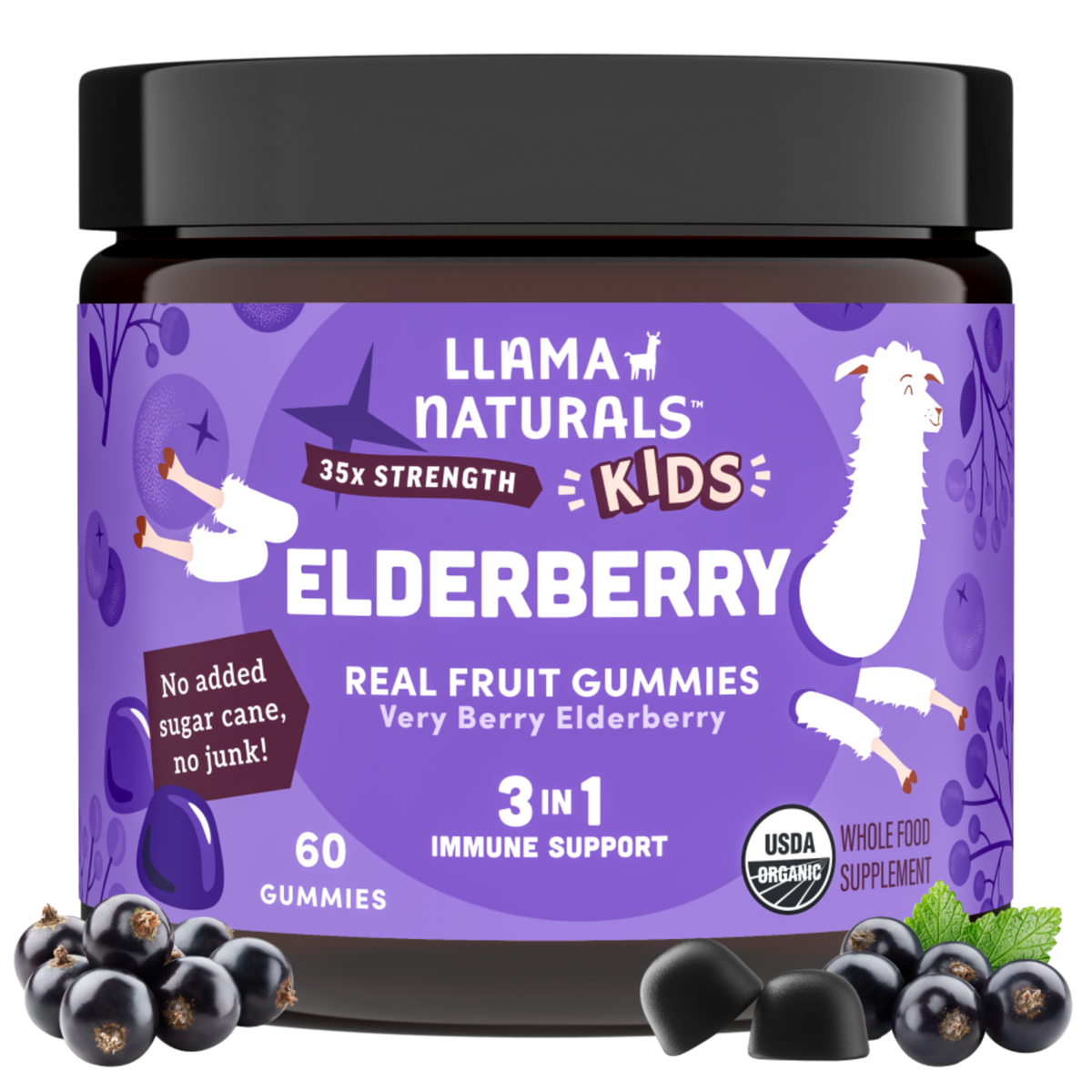 Llama Naturals Kids Elderberry Immunity Gummies (60 ct)