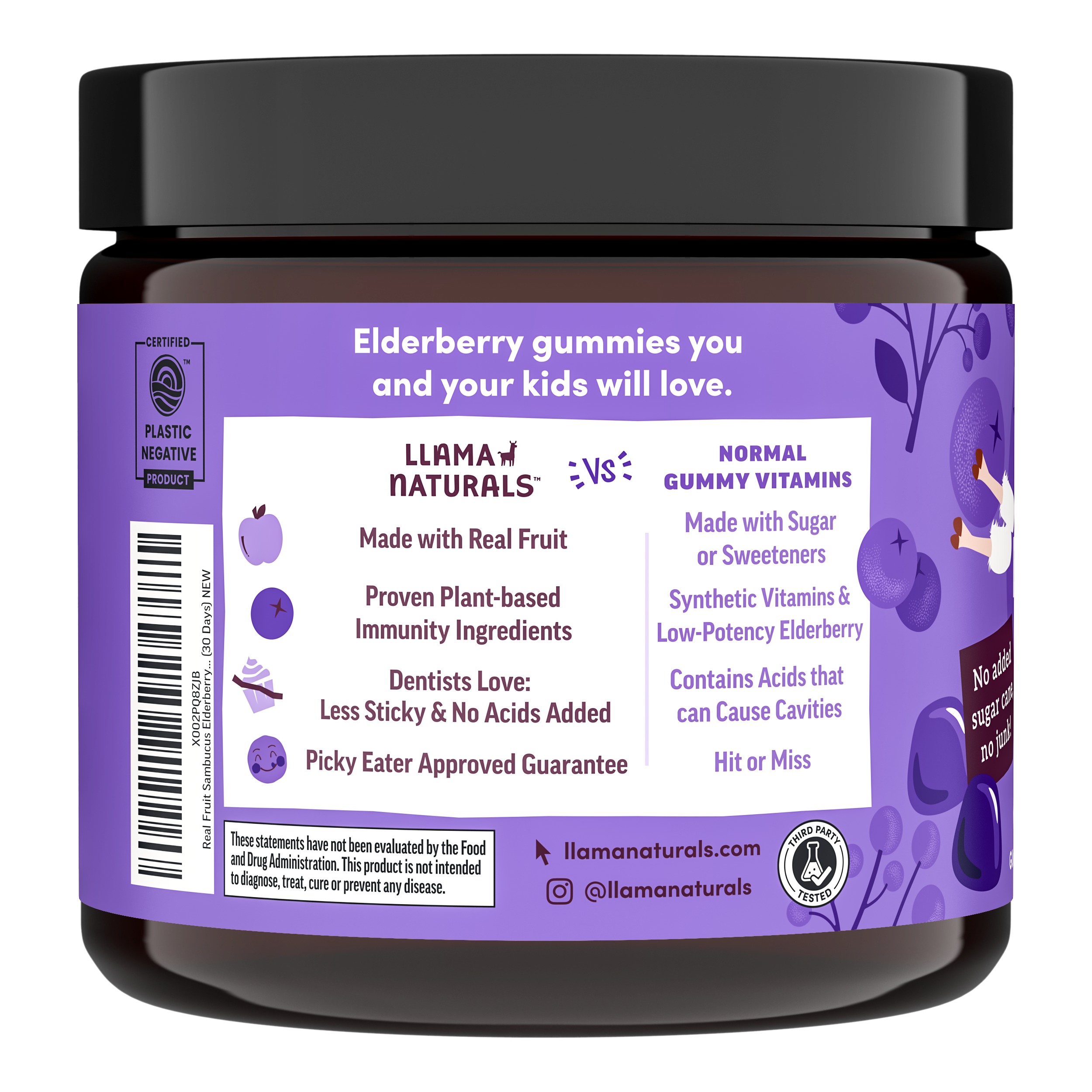Llama Naturals Kids Elderberry Immunity Gummies (60 ct)