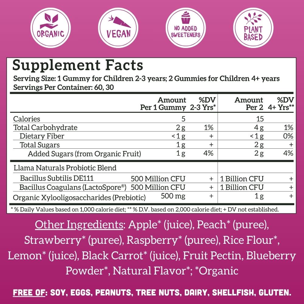 Llama Naturals Kids Complete Wellness Bundle – Multi + Pre & Probiotic + Elderberry Gummies