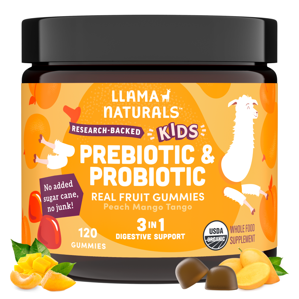 Llama Naturals Kids Prebiotic & Probiotic Gummies, Peach Mango (120 ct)