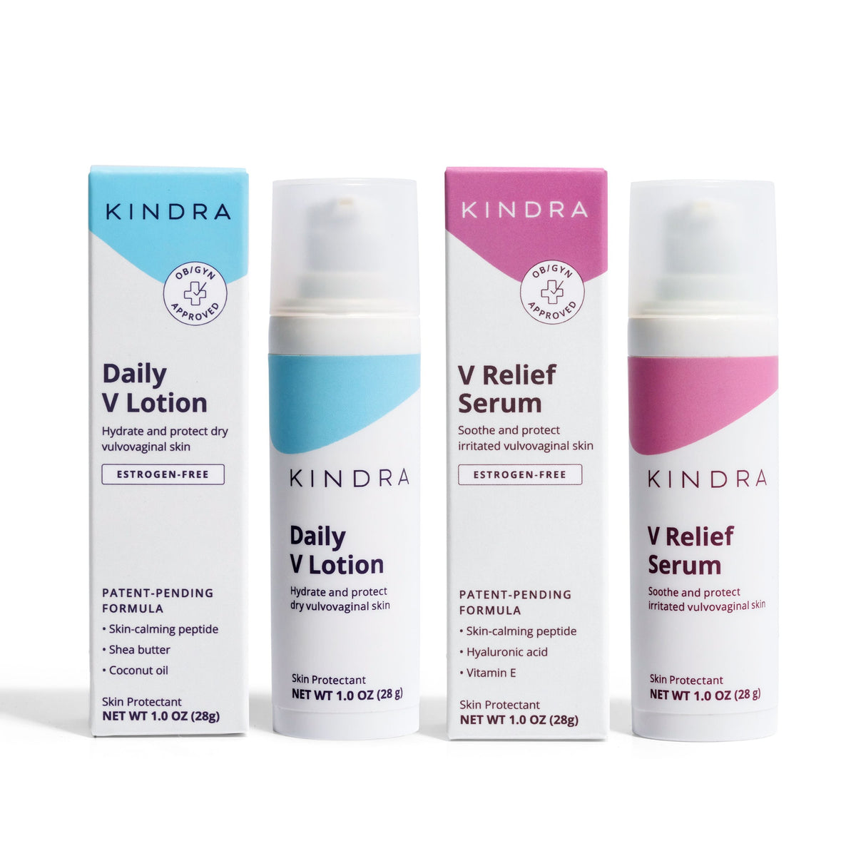 Kindra V Hydration and Relief Duo with Daily V Lotion and V Relief Serum