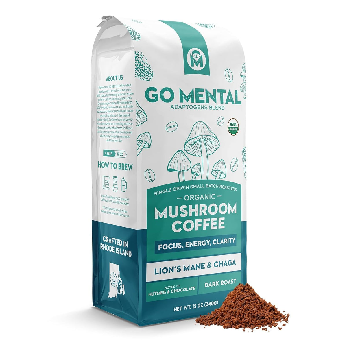 Organic Lion's Mane and Chaga dark roast coffee — product image 1