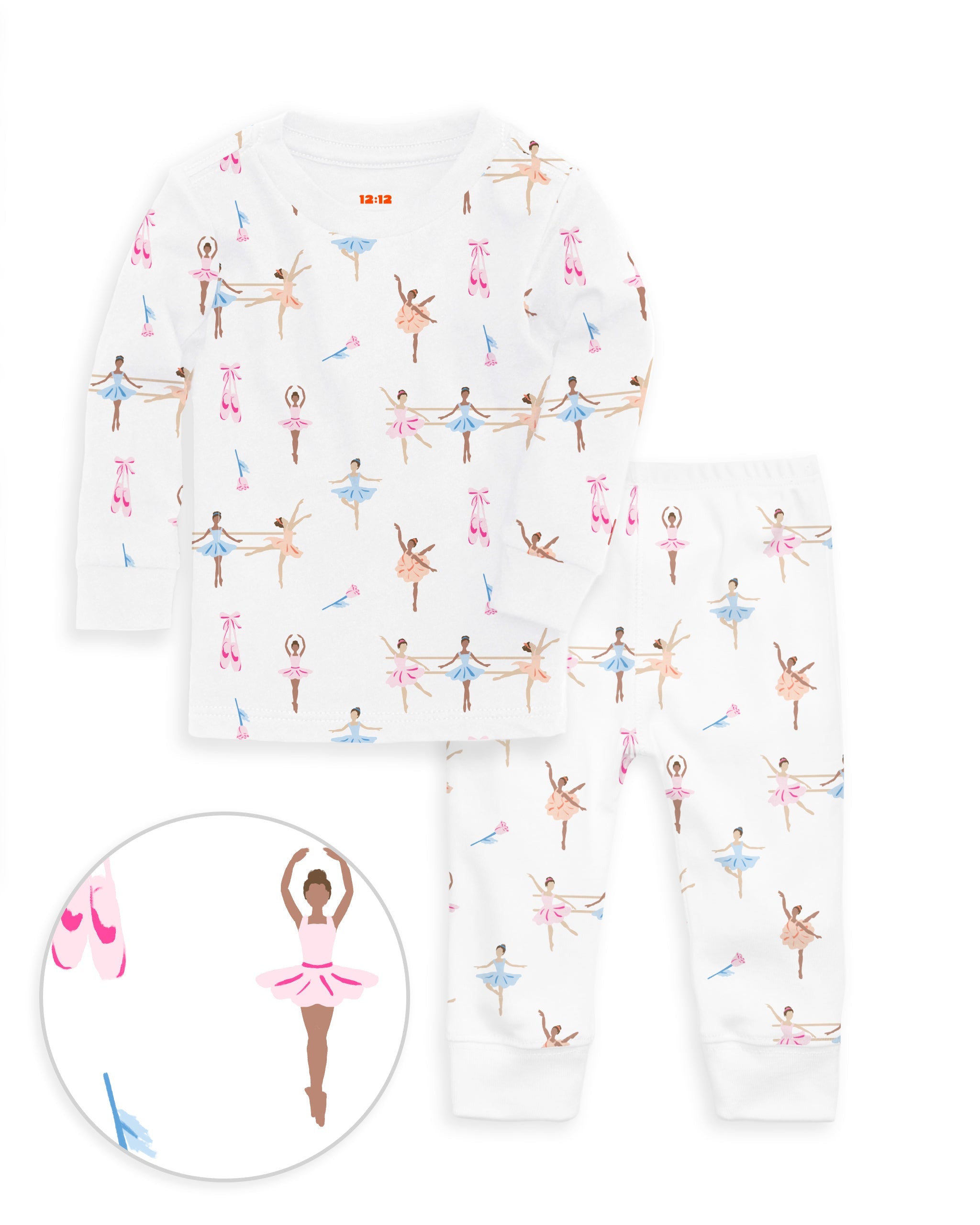 12|12 The Organic Long Sleeve Pajama Set [Ballet] - Gimme the Good