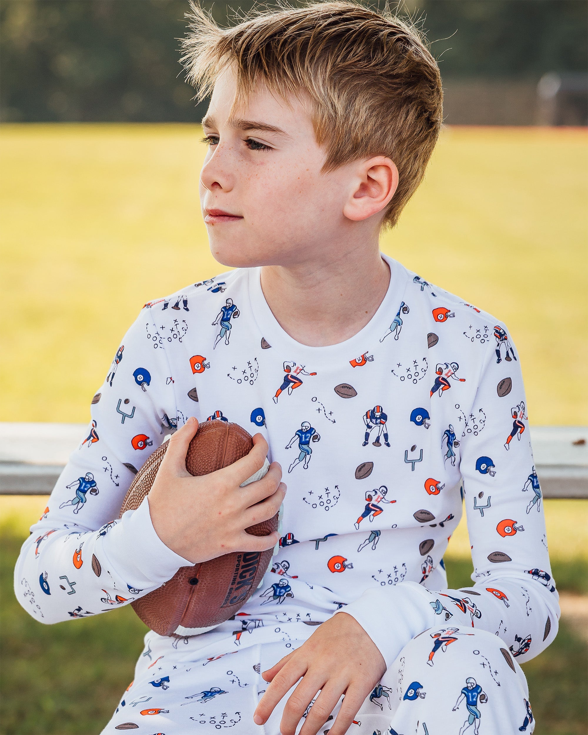 12|12 The Organic Long Sleeve Pajama Set [Football]