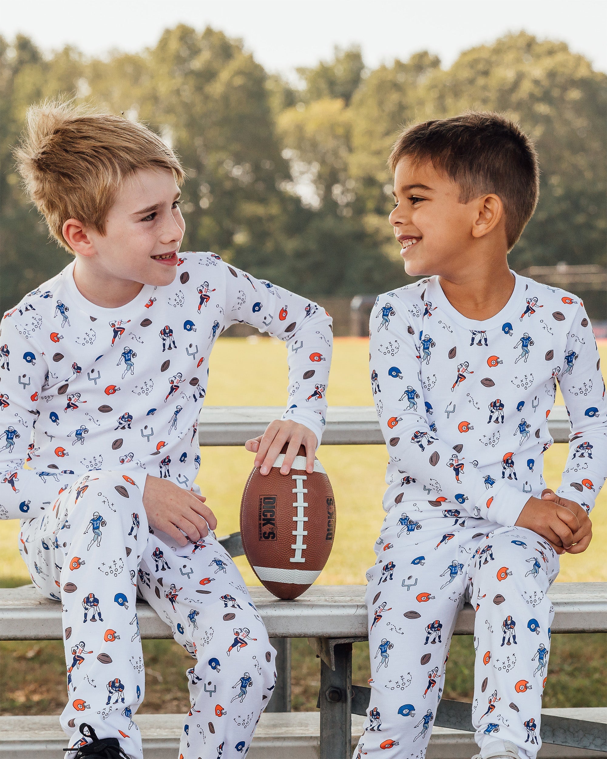 12|12 The Organic Long Sleeve Pajama Set [Football]