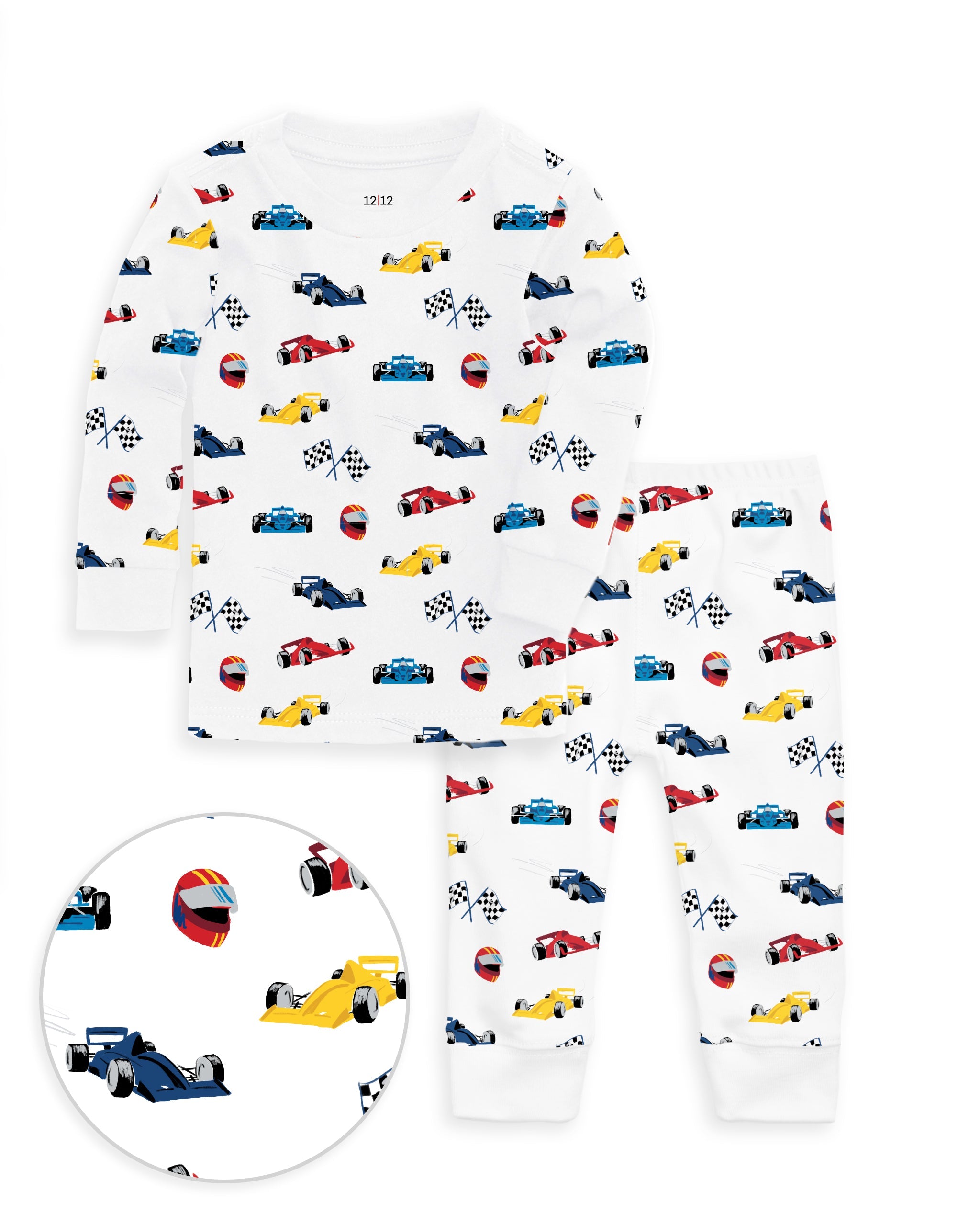12|12 The Organic Long Sleeve Pajama Set [Race Cars]