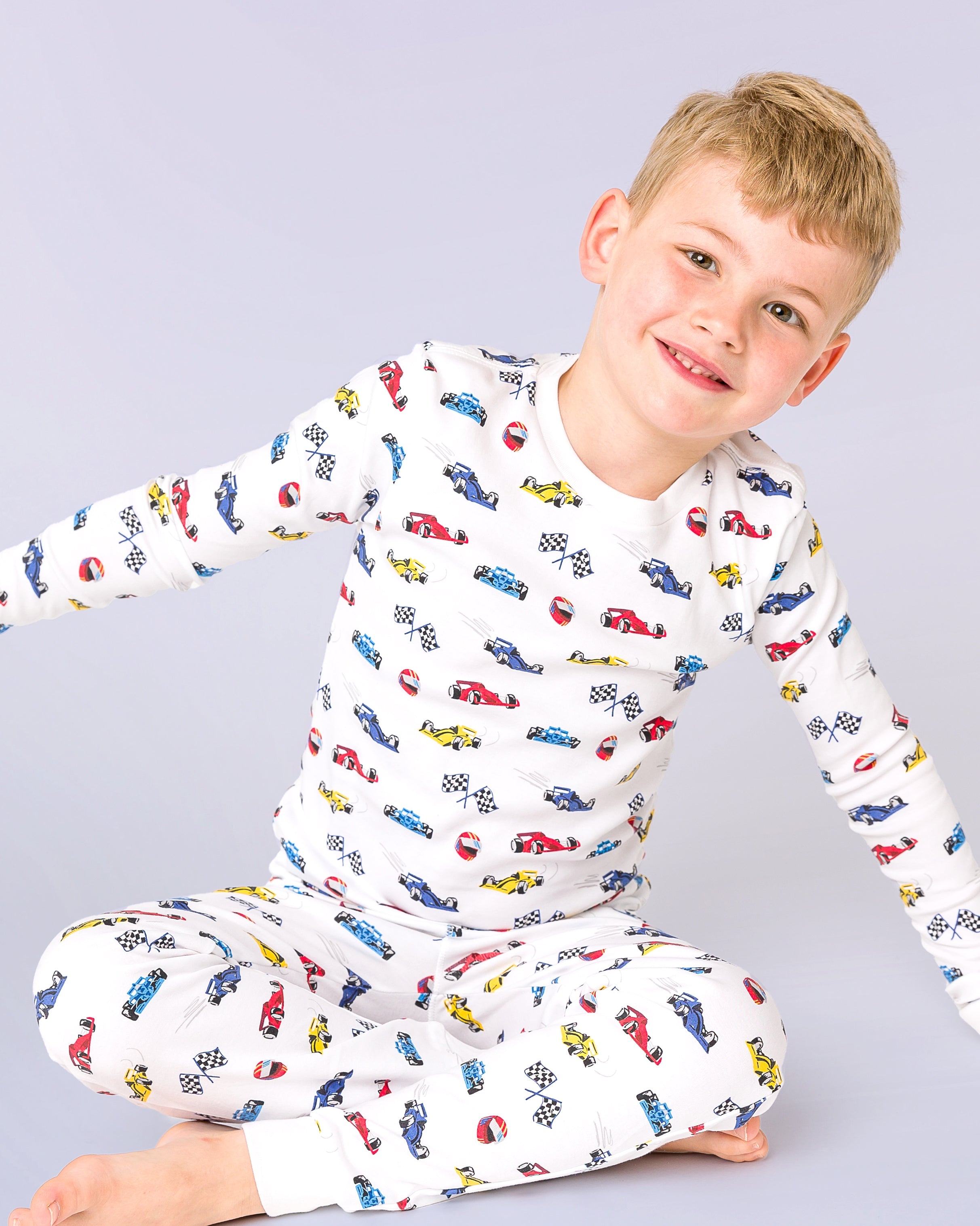 12|12 The Organic Long Sleeve Pajama Set [Race Cars]