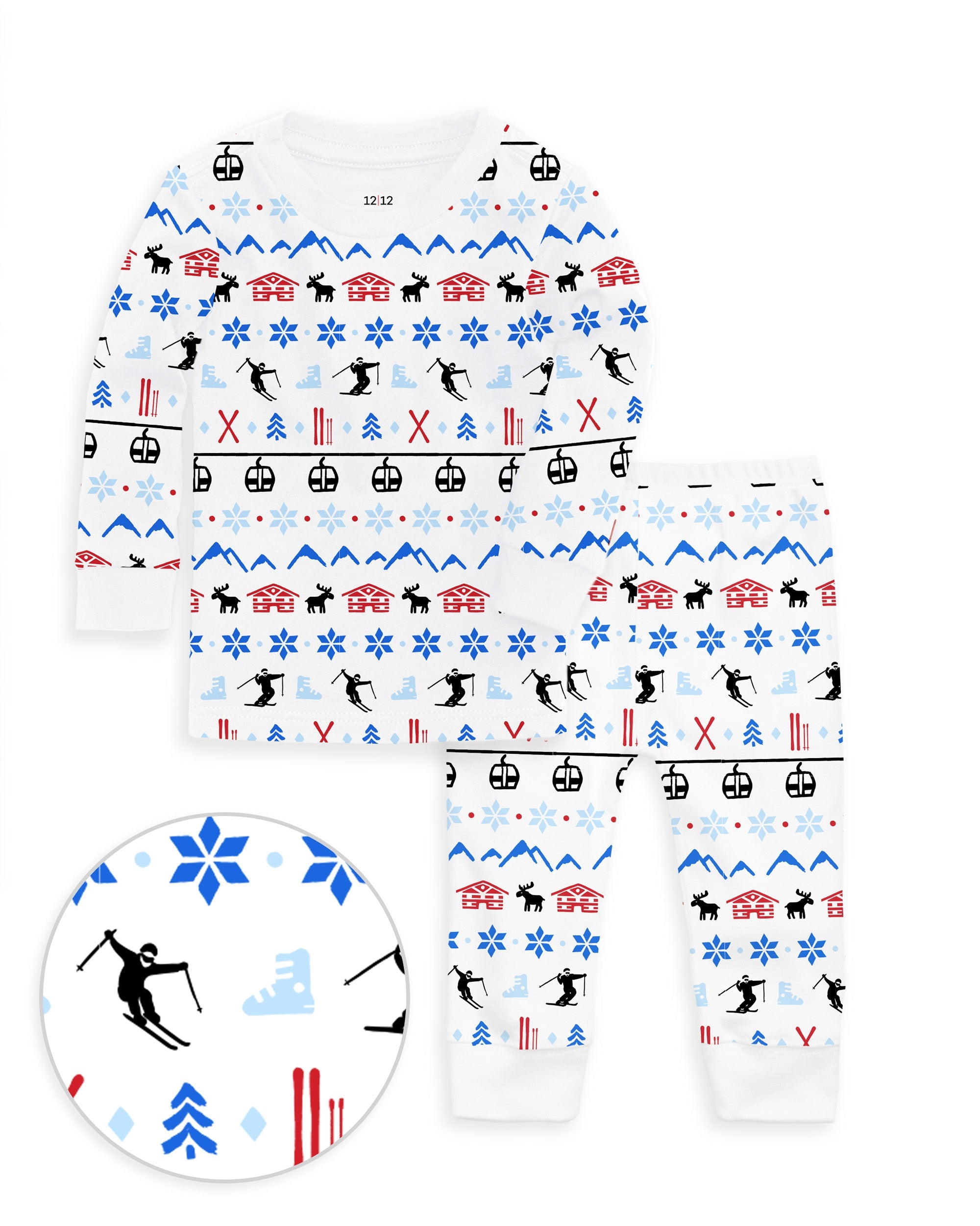 12|12  Organic Long Sleeve Pajama Set [Alpine Ski]