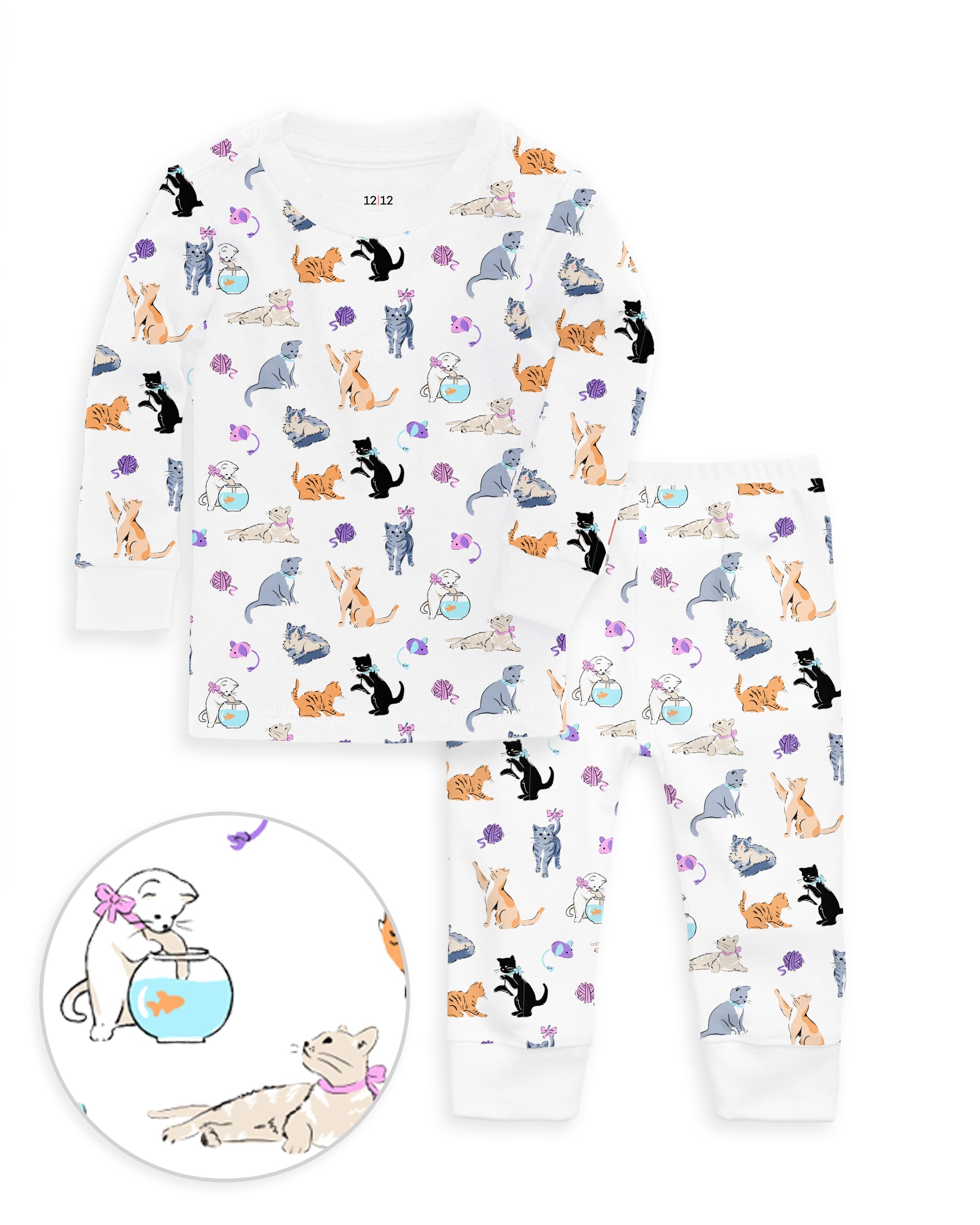 12|12 The Organic Long Sleeve Pajama Set [Cat Nap]