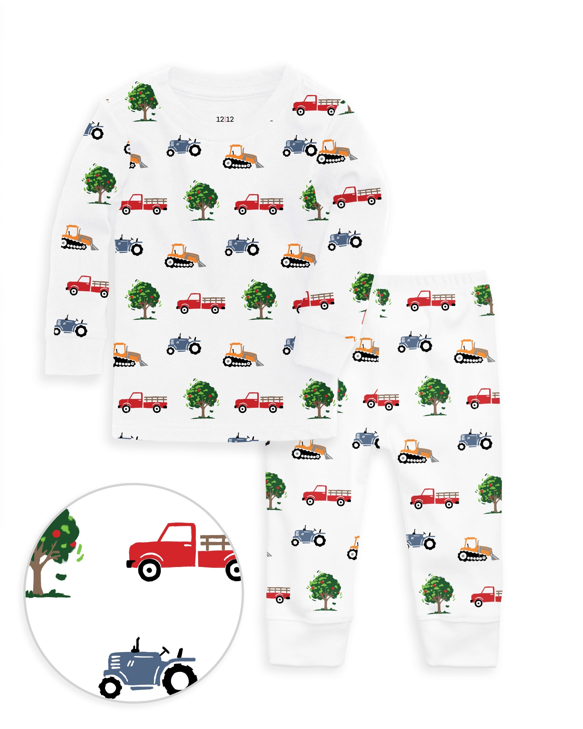 12|12 The Organic Long Sleeve Pajama Set [Farm Trucks]