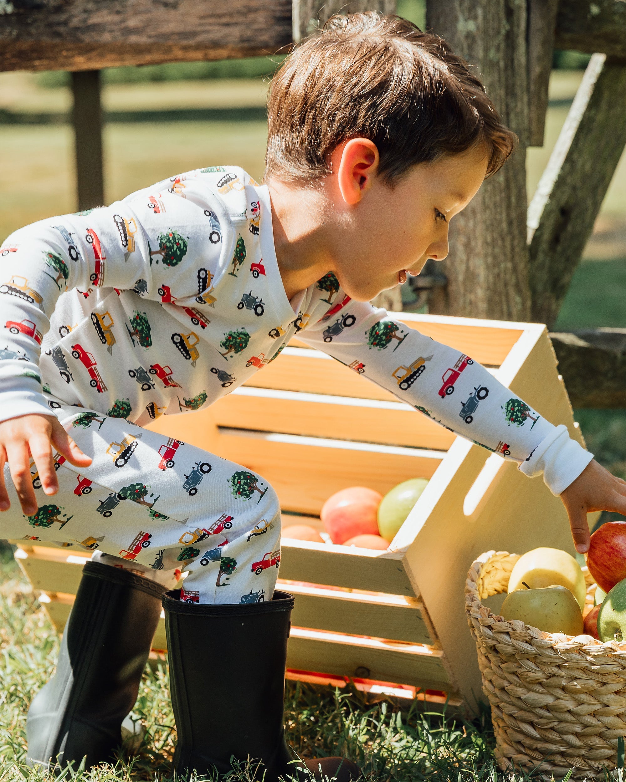 12|12 The Organic Long Sleeve Pajama Set [Farm Trucks]