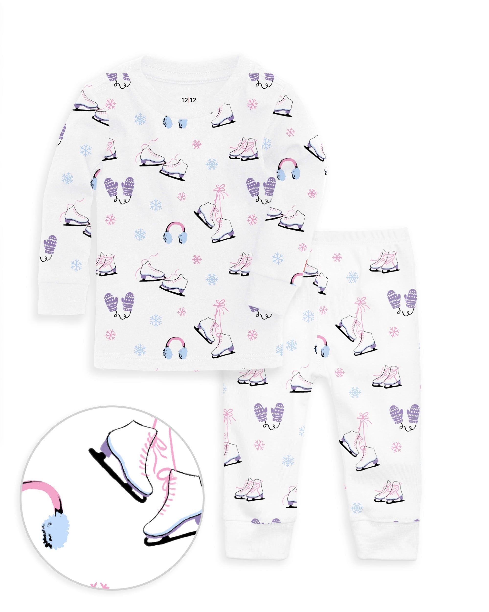 12|12 The Organic Long Sleeve Pajama Set [Figure Skating]