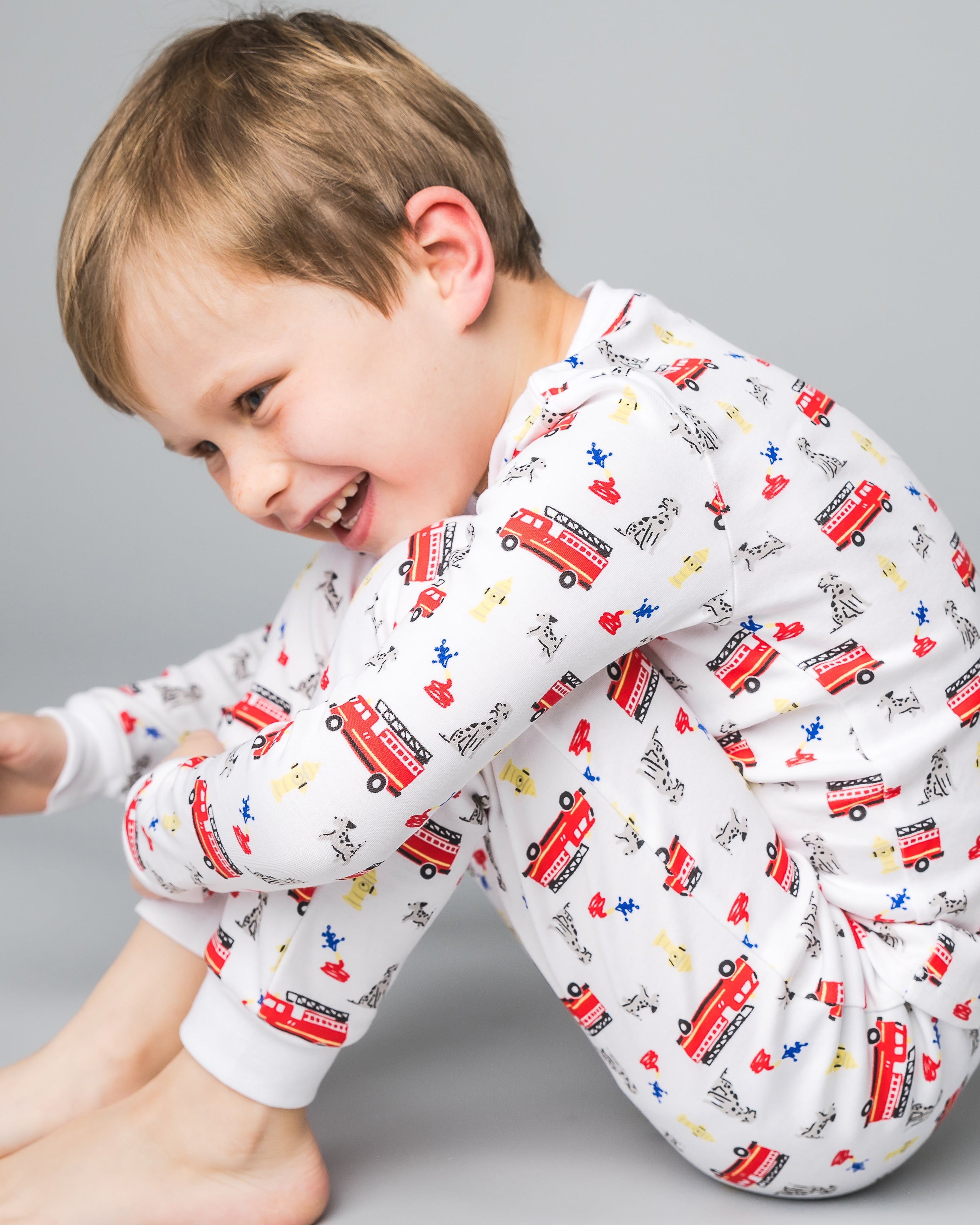 12|12 The Organic Long Sleeve Pajama Set [Fire Trucks]