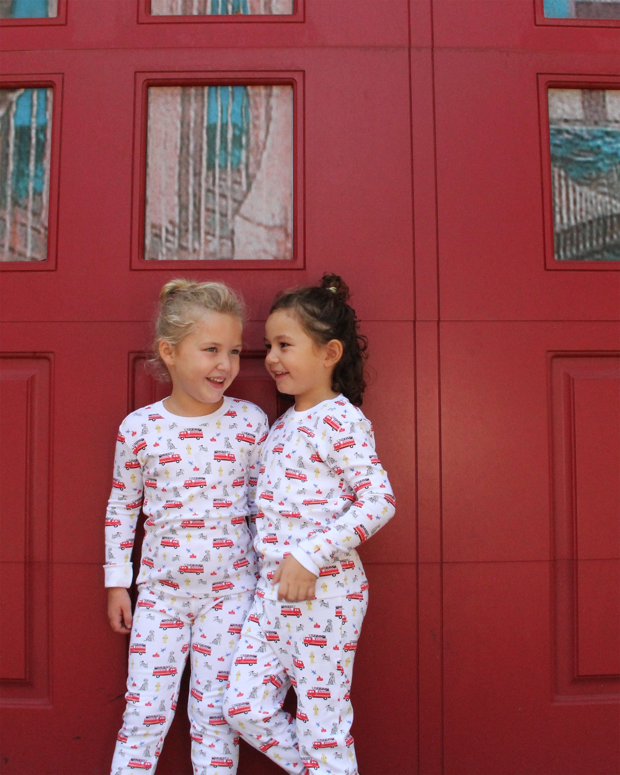 12|12 The Organic Long Sleeve Pajama Set [Fire Trucks]