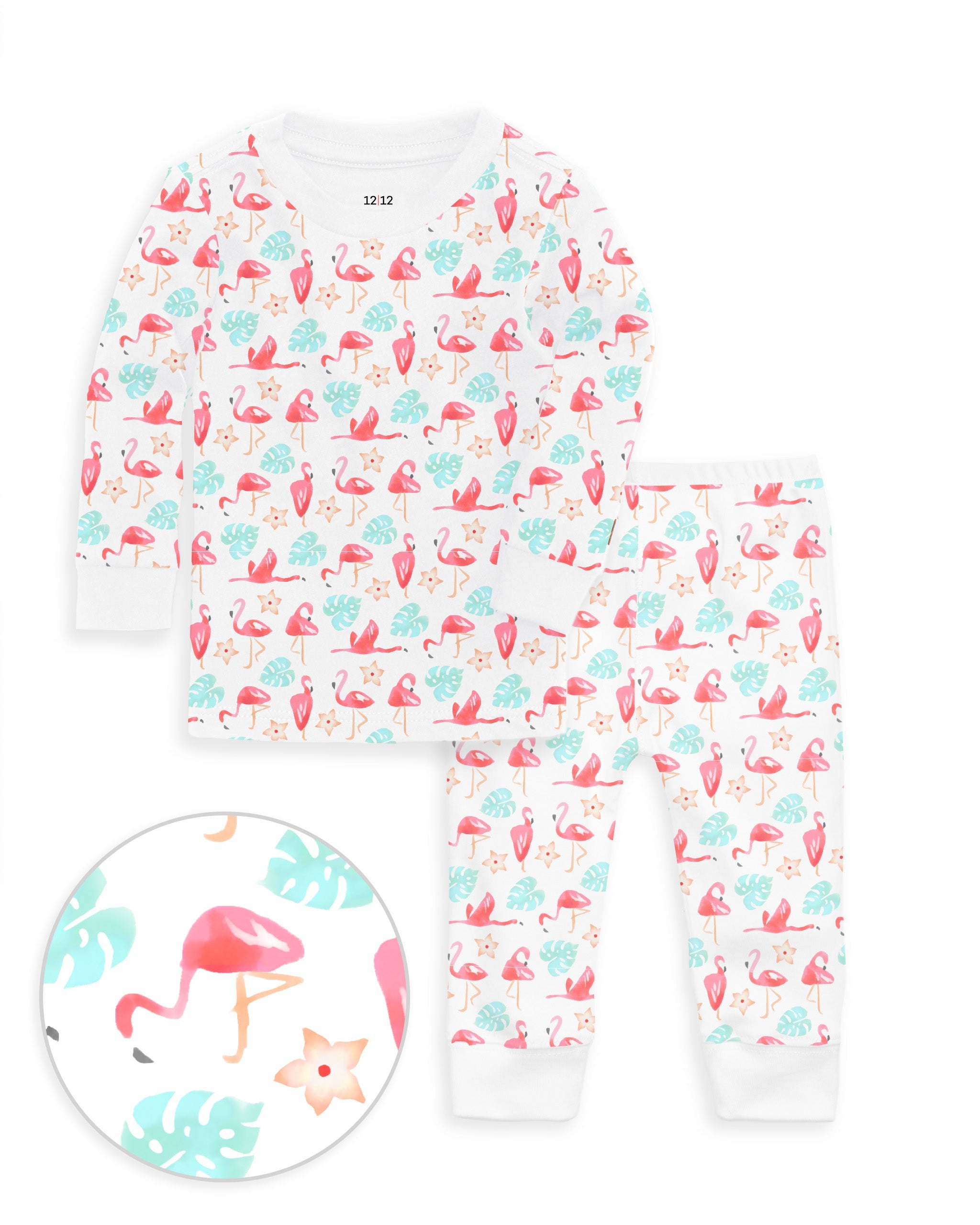12|12 The Organic Long Sleeve Pajama Set [Flamingos]