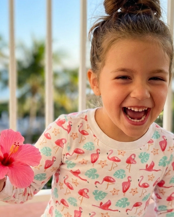 12|12 The Organic Long Sleeve Pajama Set [Flamingos]