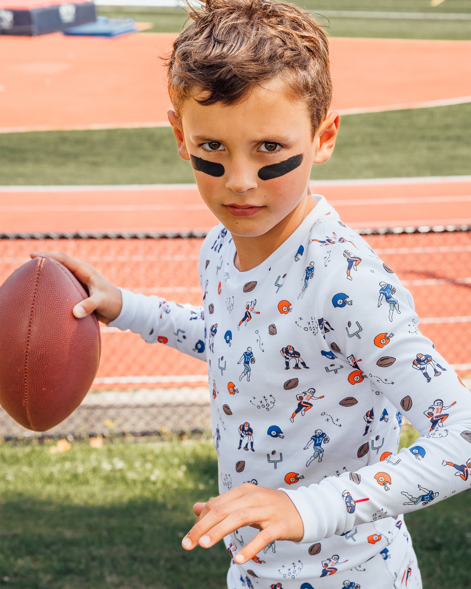 12|12 The Organic Long Sleeve Pajama Set [Football]