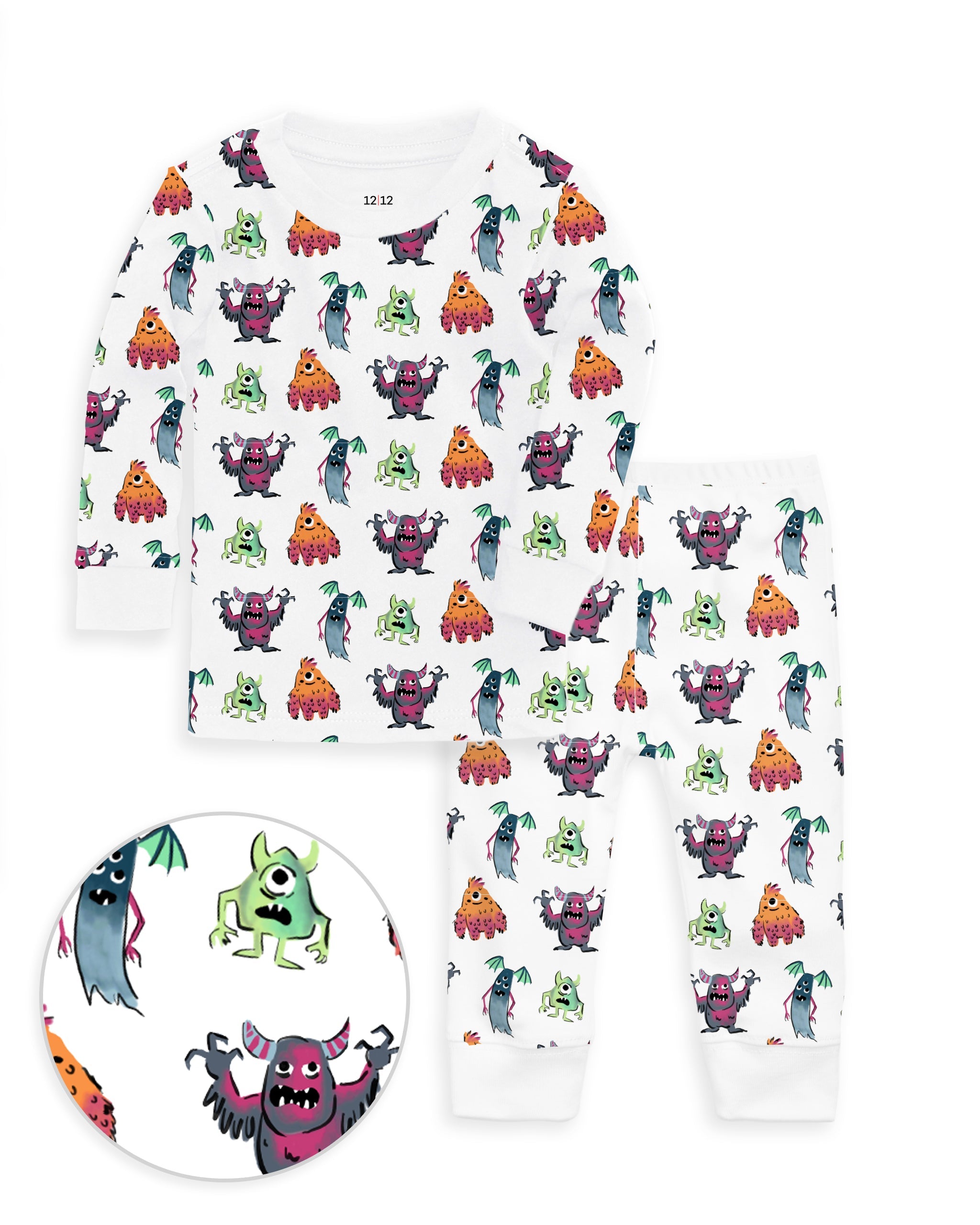 12|12 The Organic Long Sleeve Pajama Set [Monster Mash]