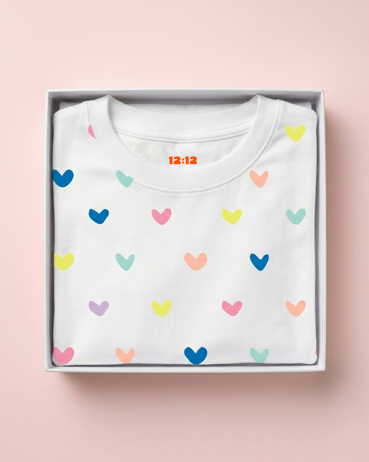 12|12 The Organic Long Sleeve Pajama Set [Rainbow Hearts]