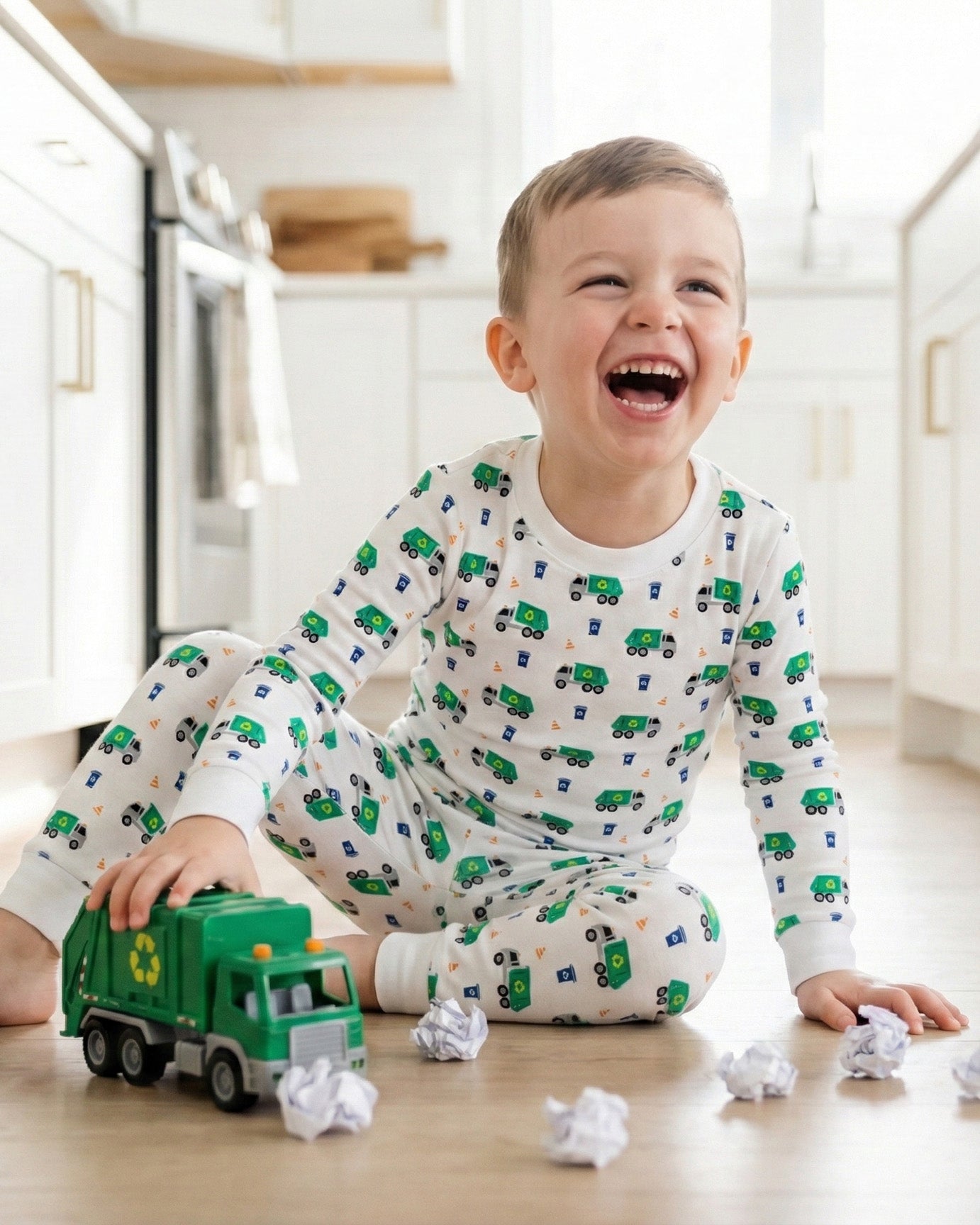 12|12 The Organic Long Sleeve Pajama Set [Recycling Trucks]