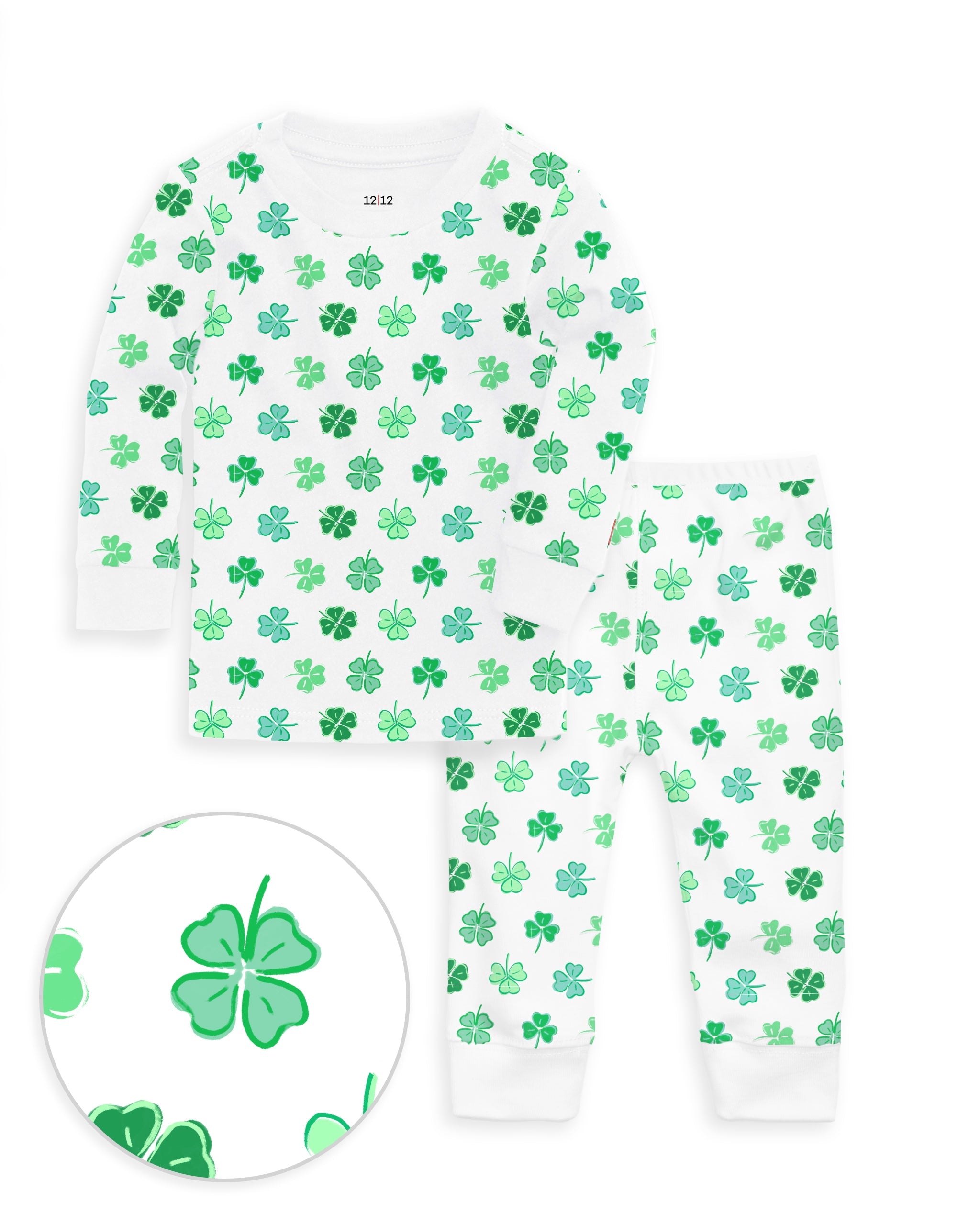 12|12 The Organic Long Sleeve Pajama Set [Shamrocks]