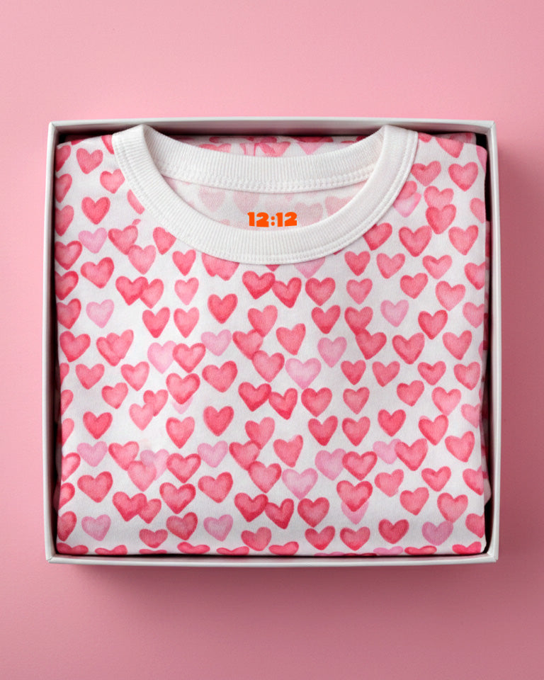 12|12 The Organic Long Sleeve Pajama Set [Sweethearts]