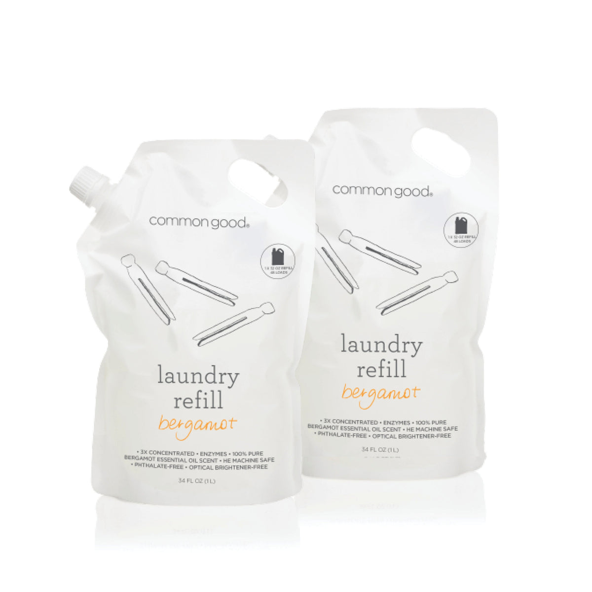 Common Good laundry detergent refill two-pack included in the Laundry Starter & Stock-Up Bundle