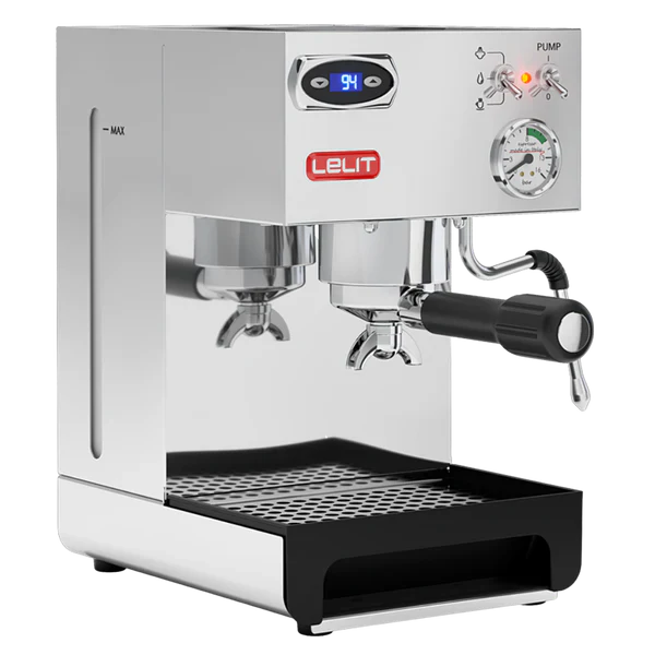 Leleti espresso machine on a white background