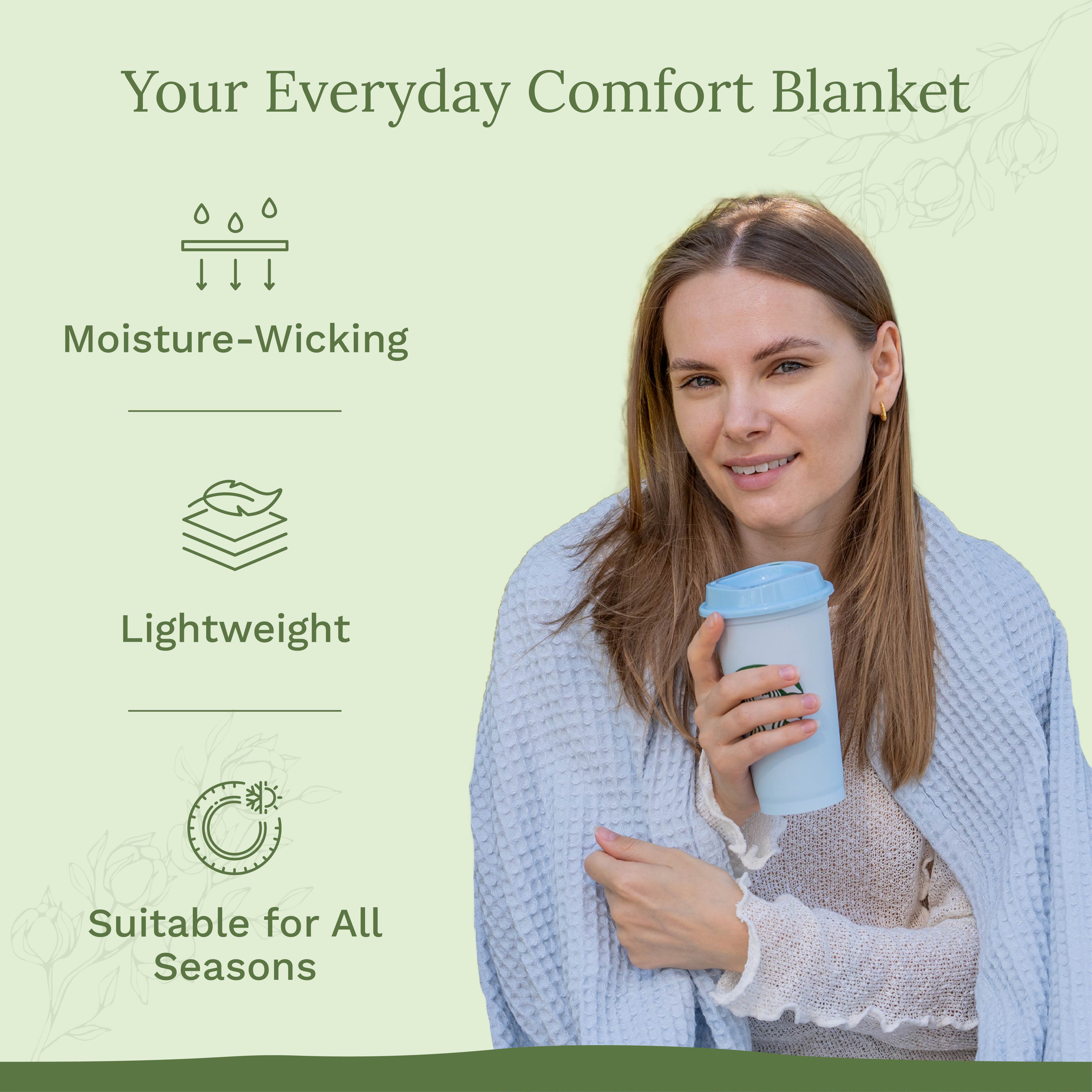 Organic Cotton Mart Waffle Weave Blanket