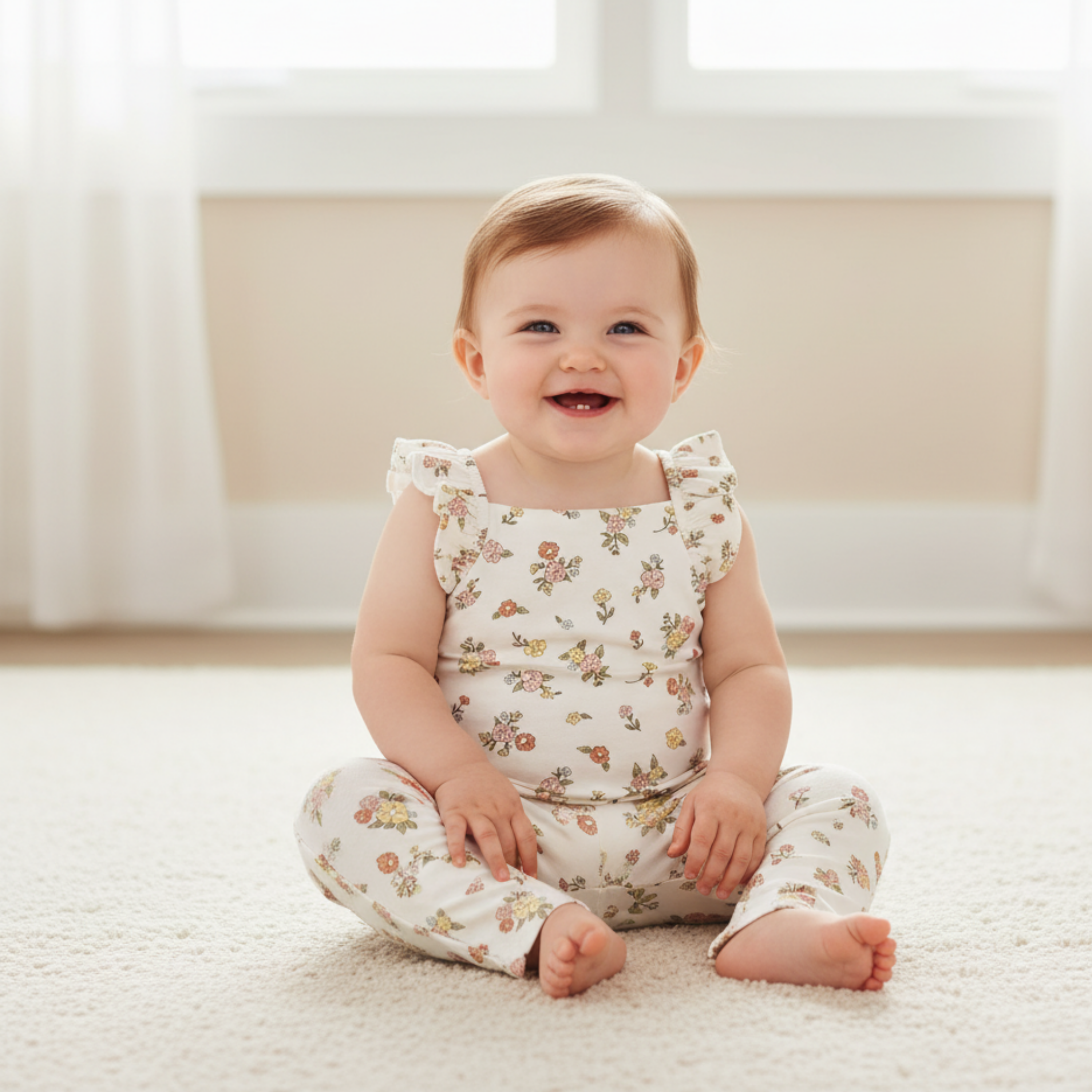Makemake Organics - Organic Flutter Romper - Meadow