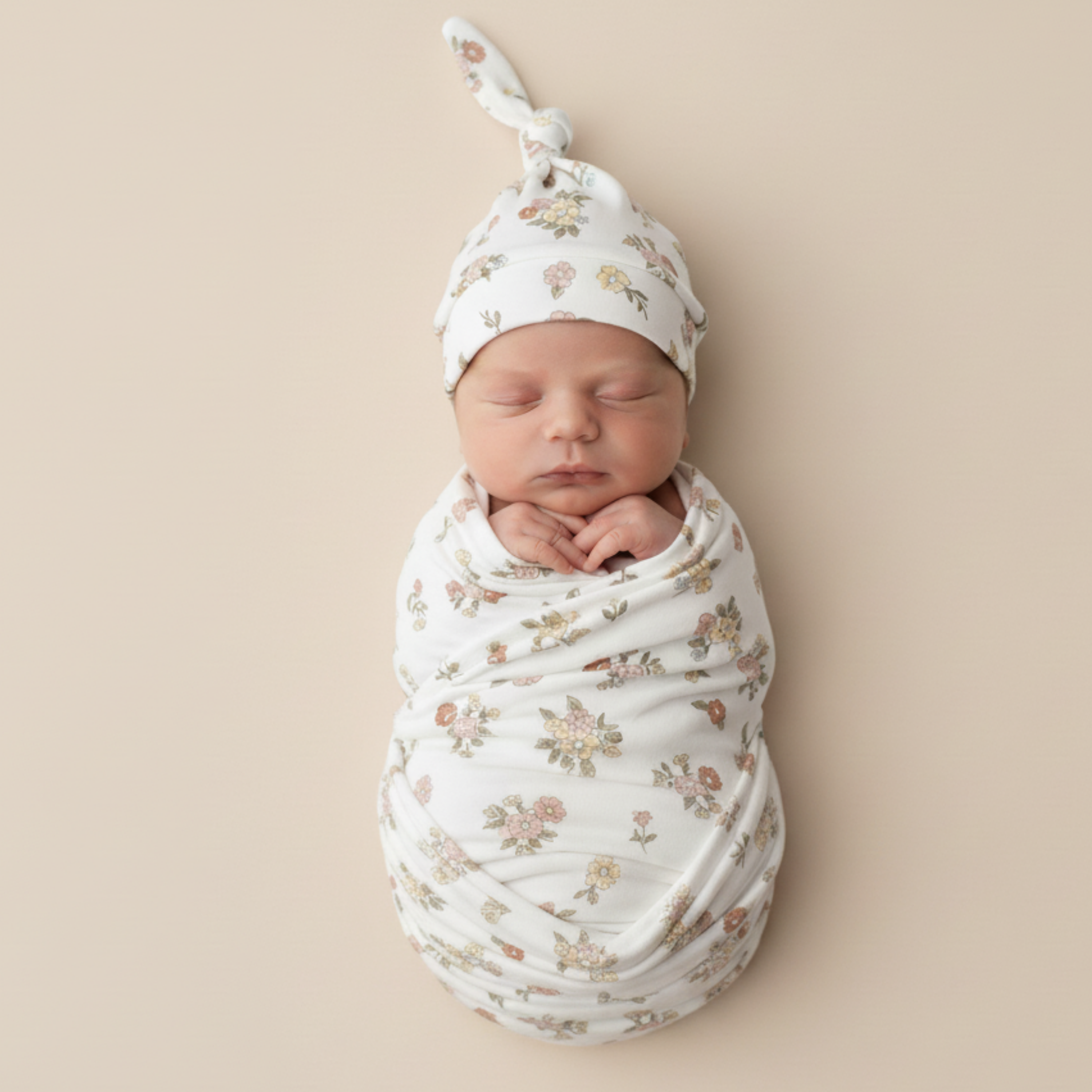 Makemake Organics - Organic Swaddle Blanket & Hat Set  - Meadow